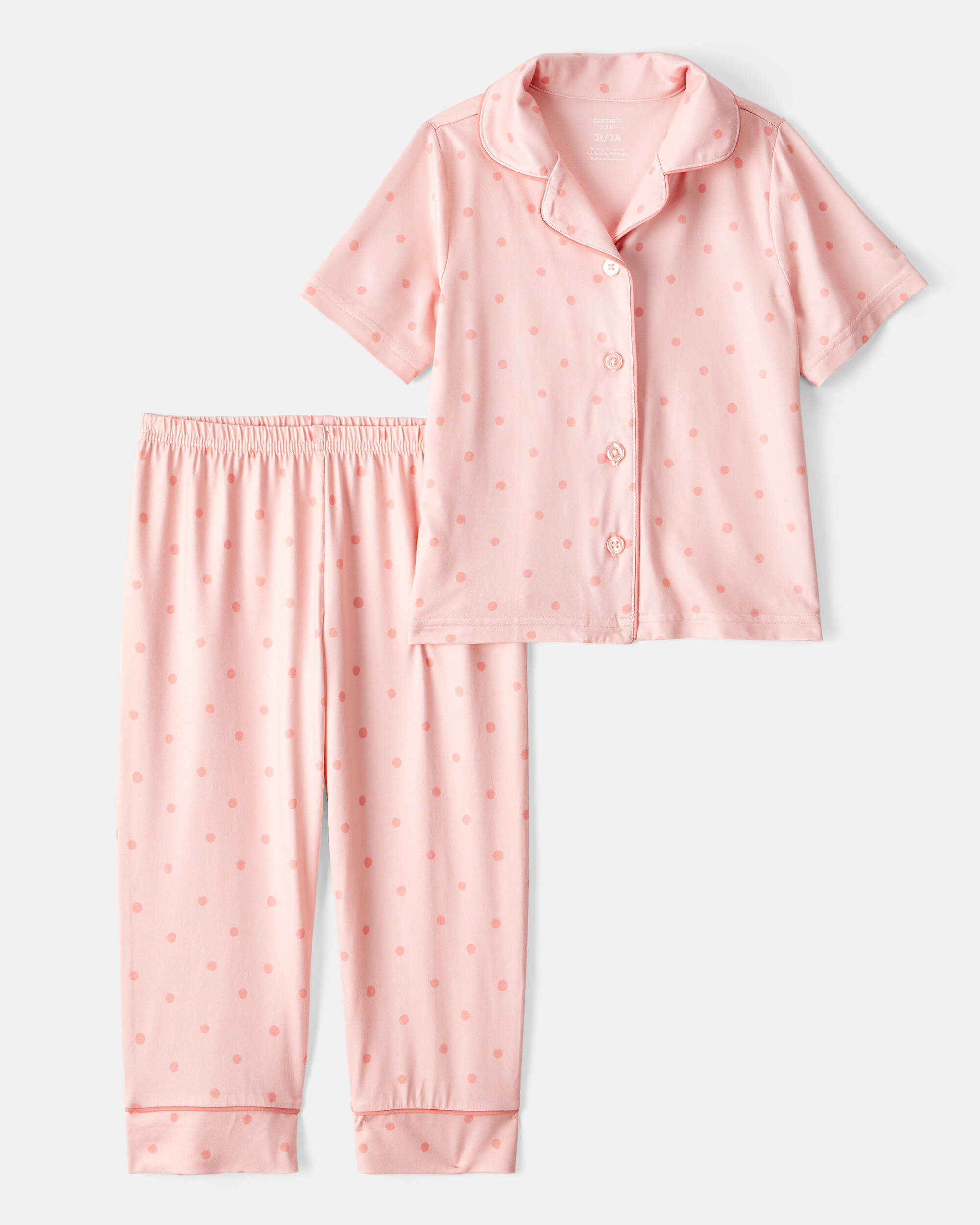 Toddler 2-Piece Polka Dot Coat-Style Pyjamas