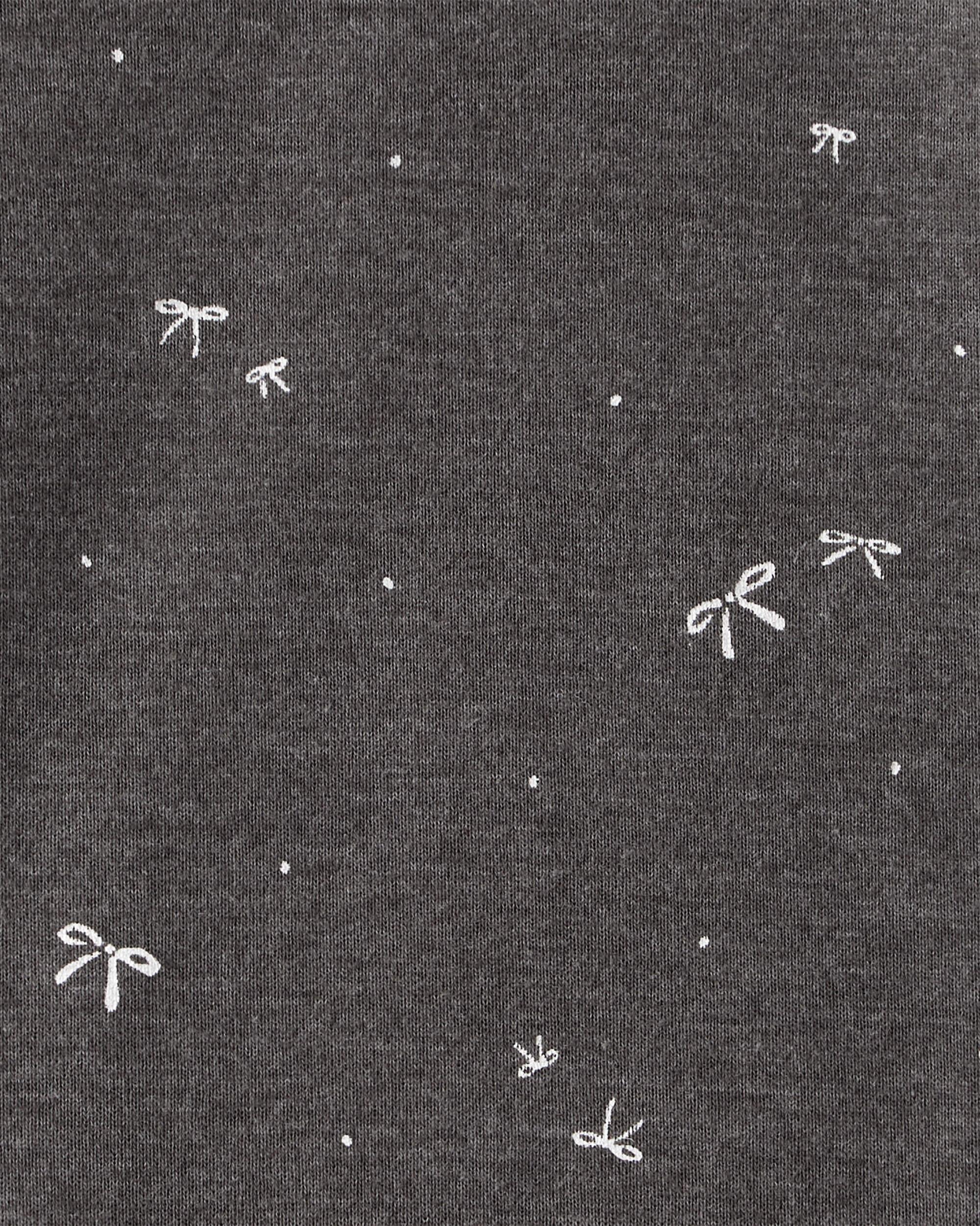 Baby Girl Bow Print Bodysuit & Pant Set - Grey