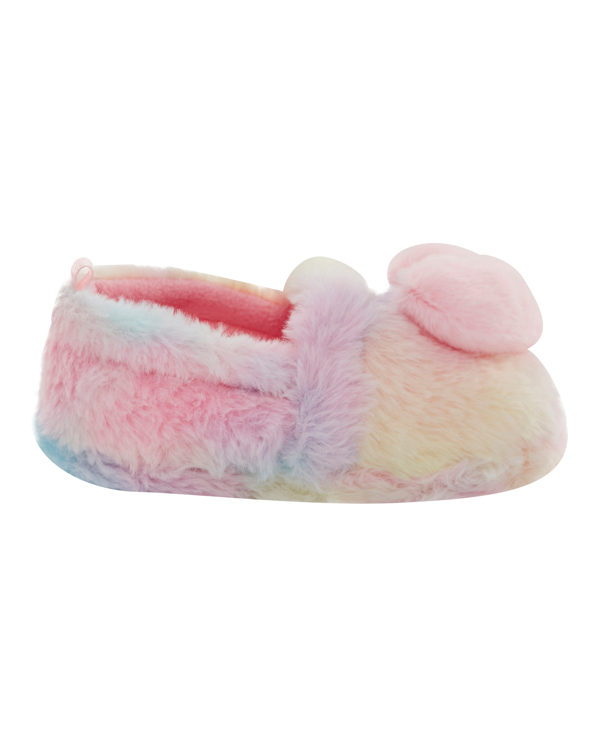 Rainbow Heart Faux Fur Loafer Slippers