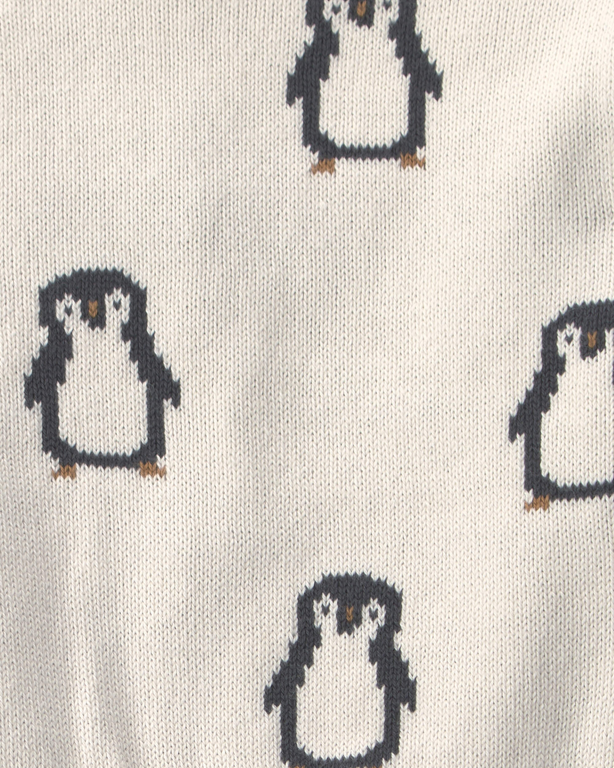 Baby 2-Piece Organic Cotton Sweater Knit Top & Pant Set Penguins