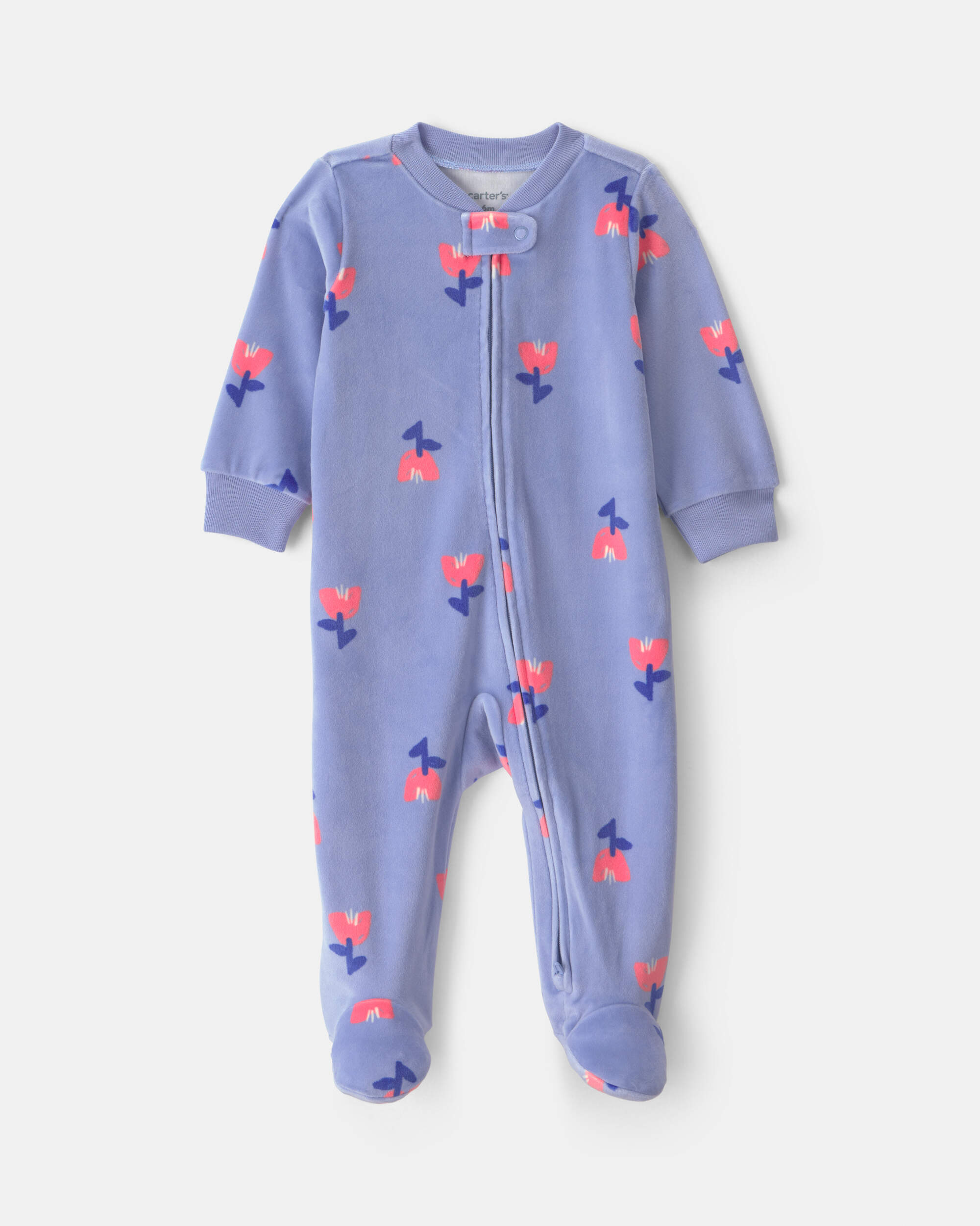 Baby Girl Tulip 2-Way Zip Sleeper - Blue