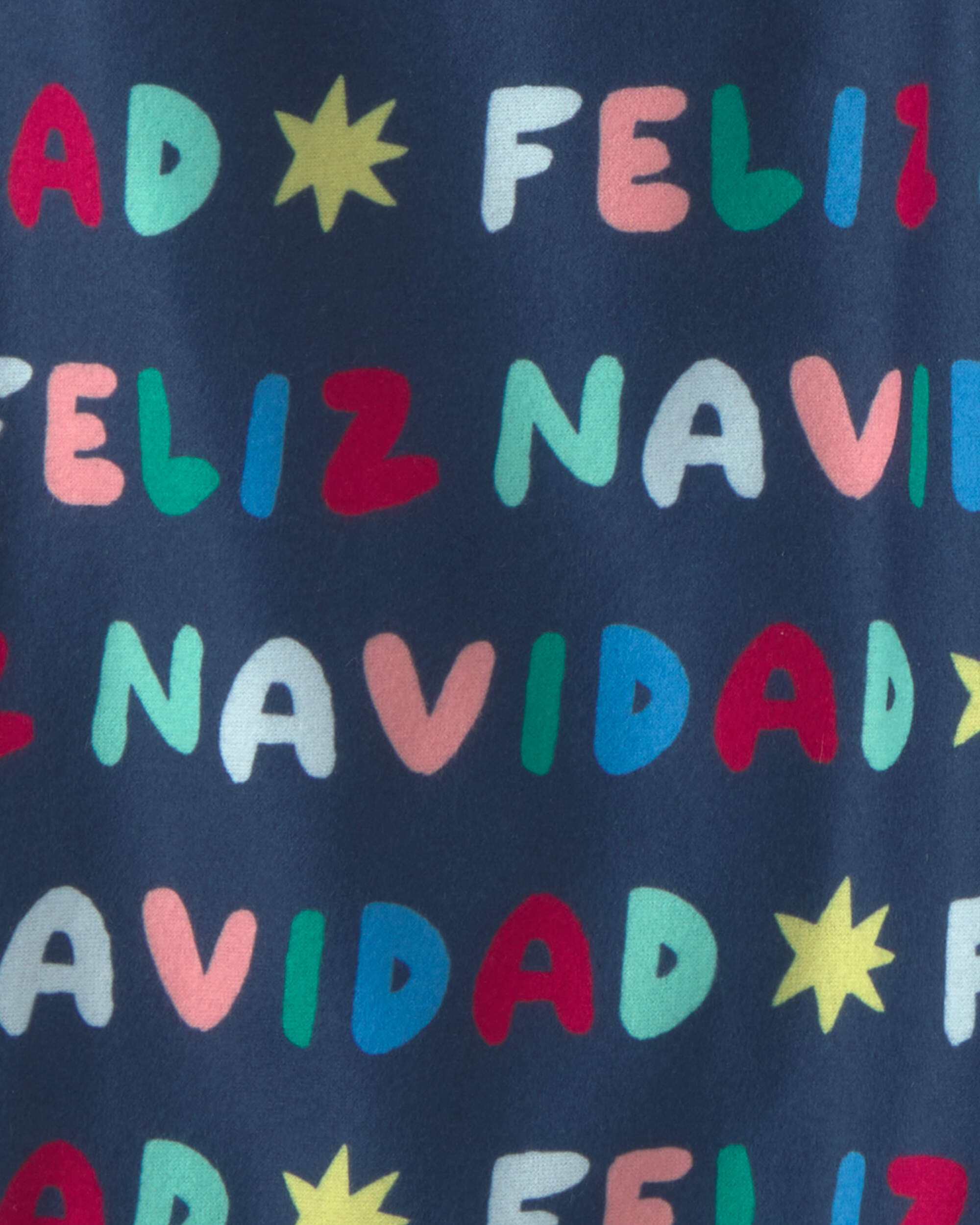 Adult Feliz Navidad' Christmas Fleece Loose Fit Pyjama Bottoms - Navy Blue
