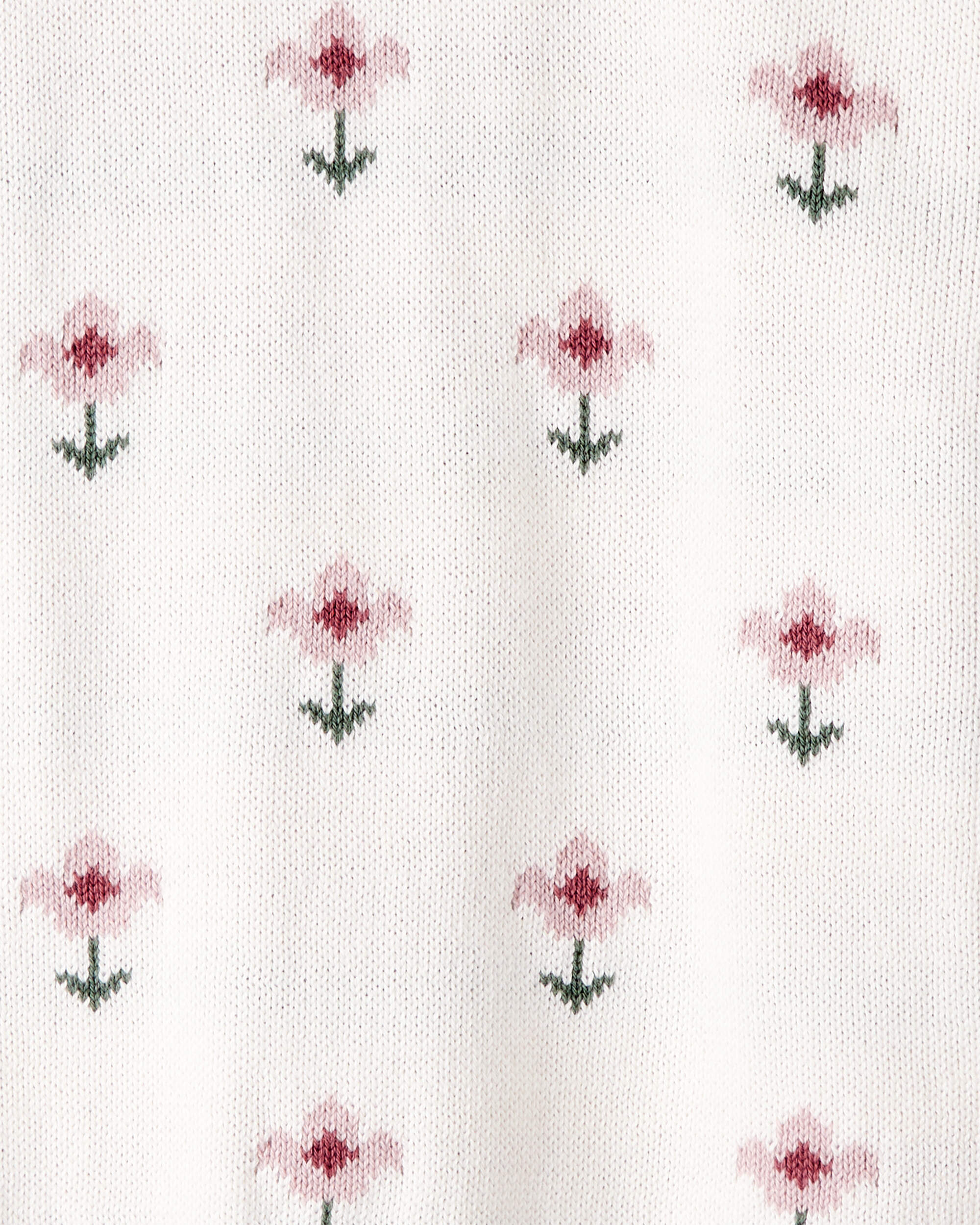 Toddler Girl Organic Cotton Knit Sweater Wildflower Print