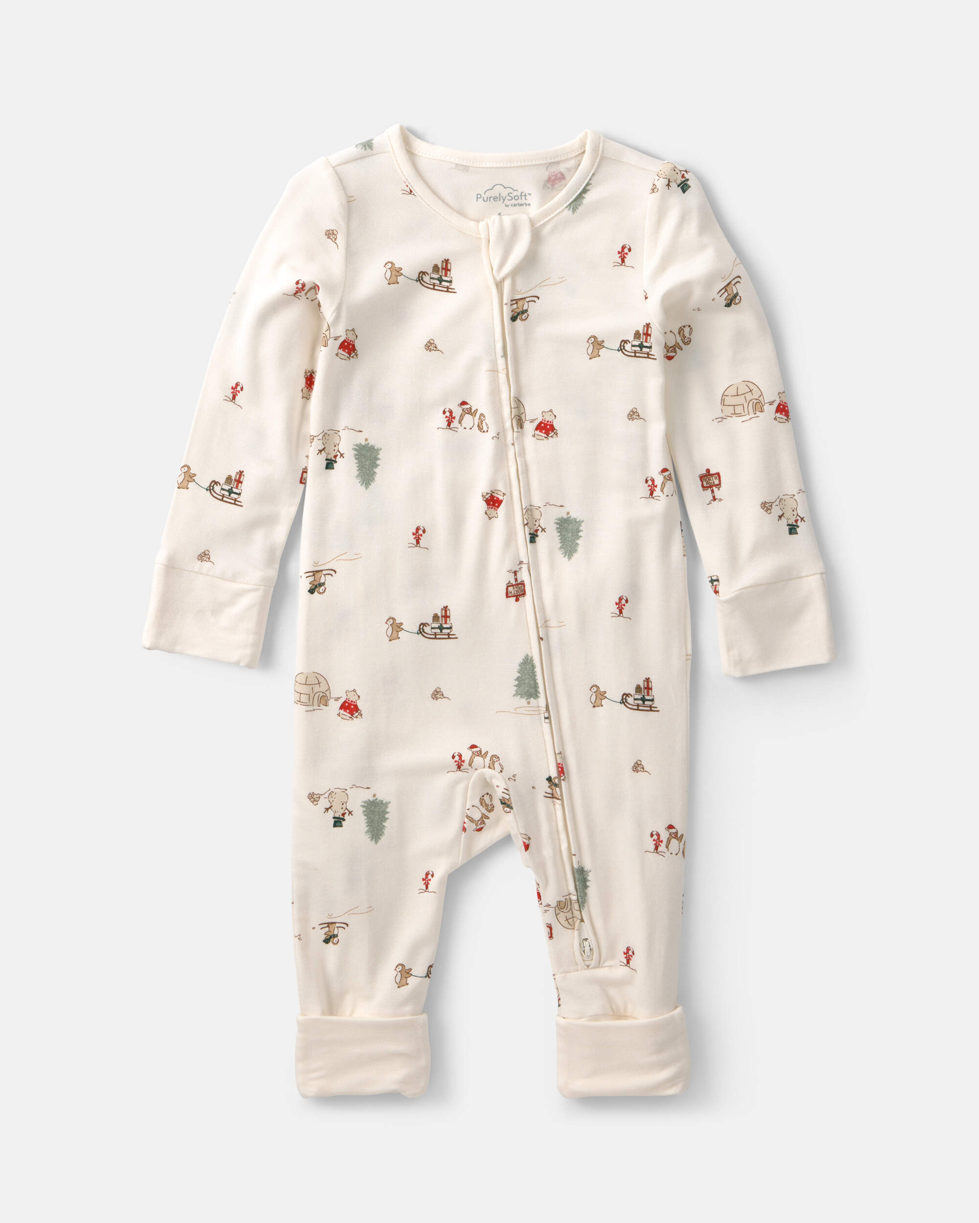 Baby North Pole PurelySoft™ 2-Way Zip Sleepers - Cream
