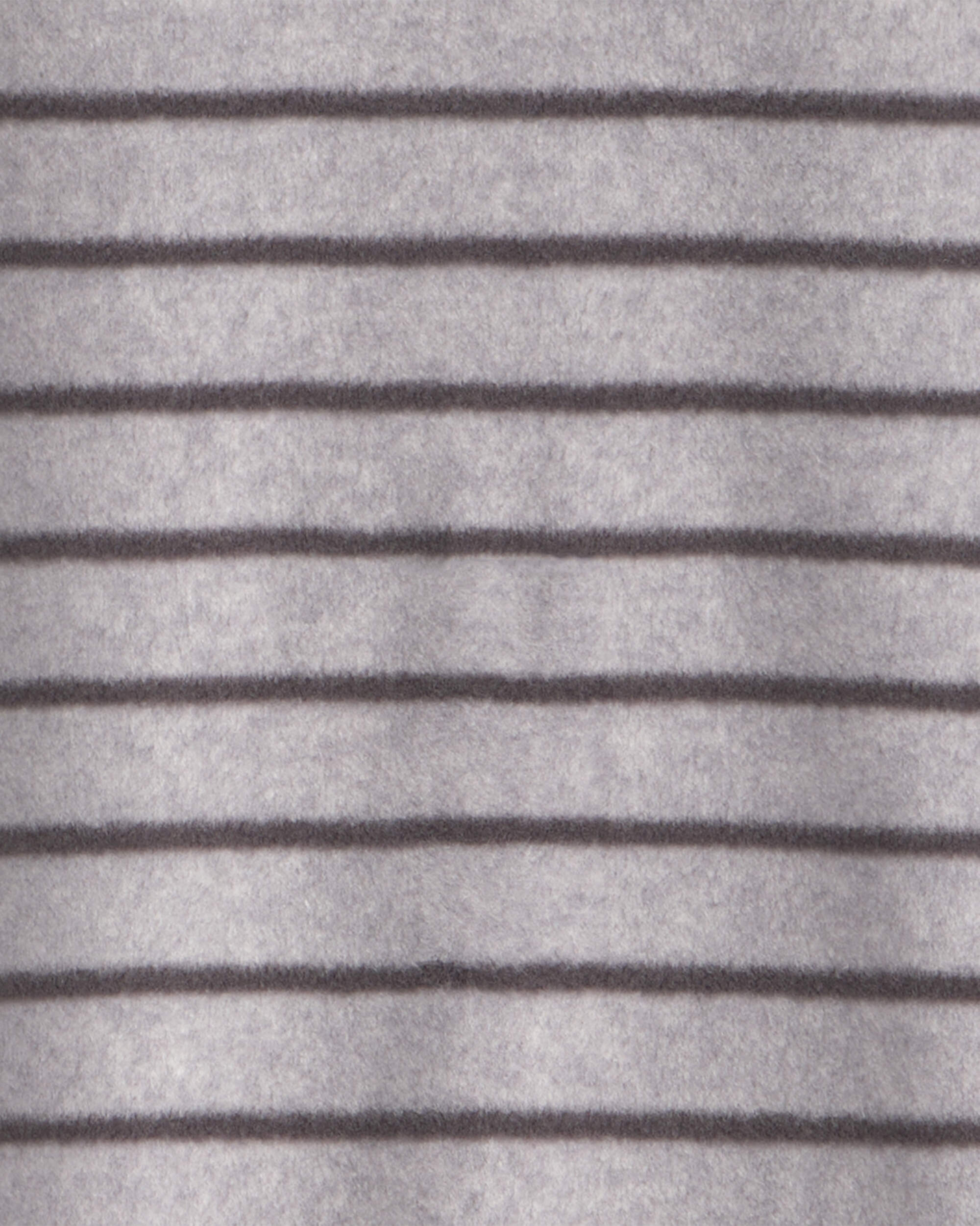 Baby Boy Monster Striped Fleece 2-Way Zip Sleeper - Grey