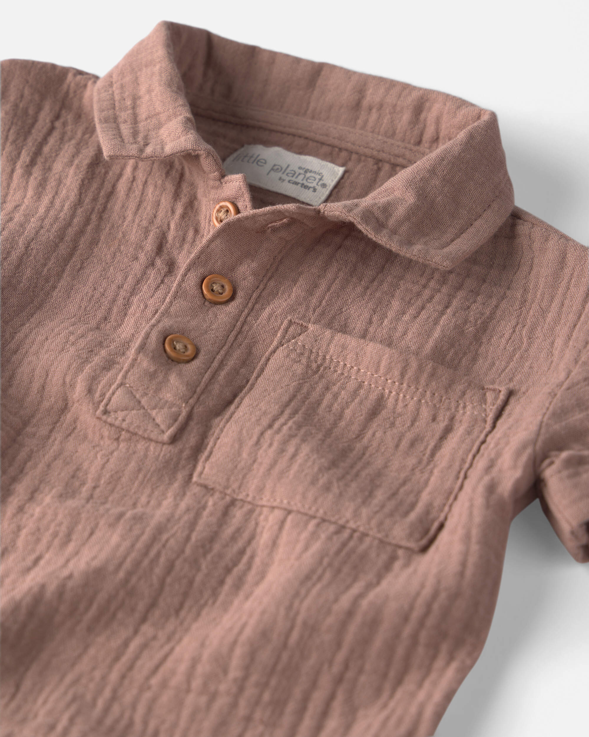 Baby Boy 2-Piece Organic Cotton Gauze Top & Short Set