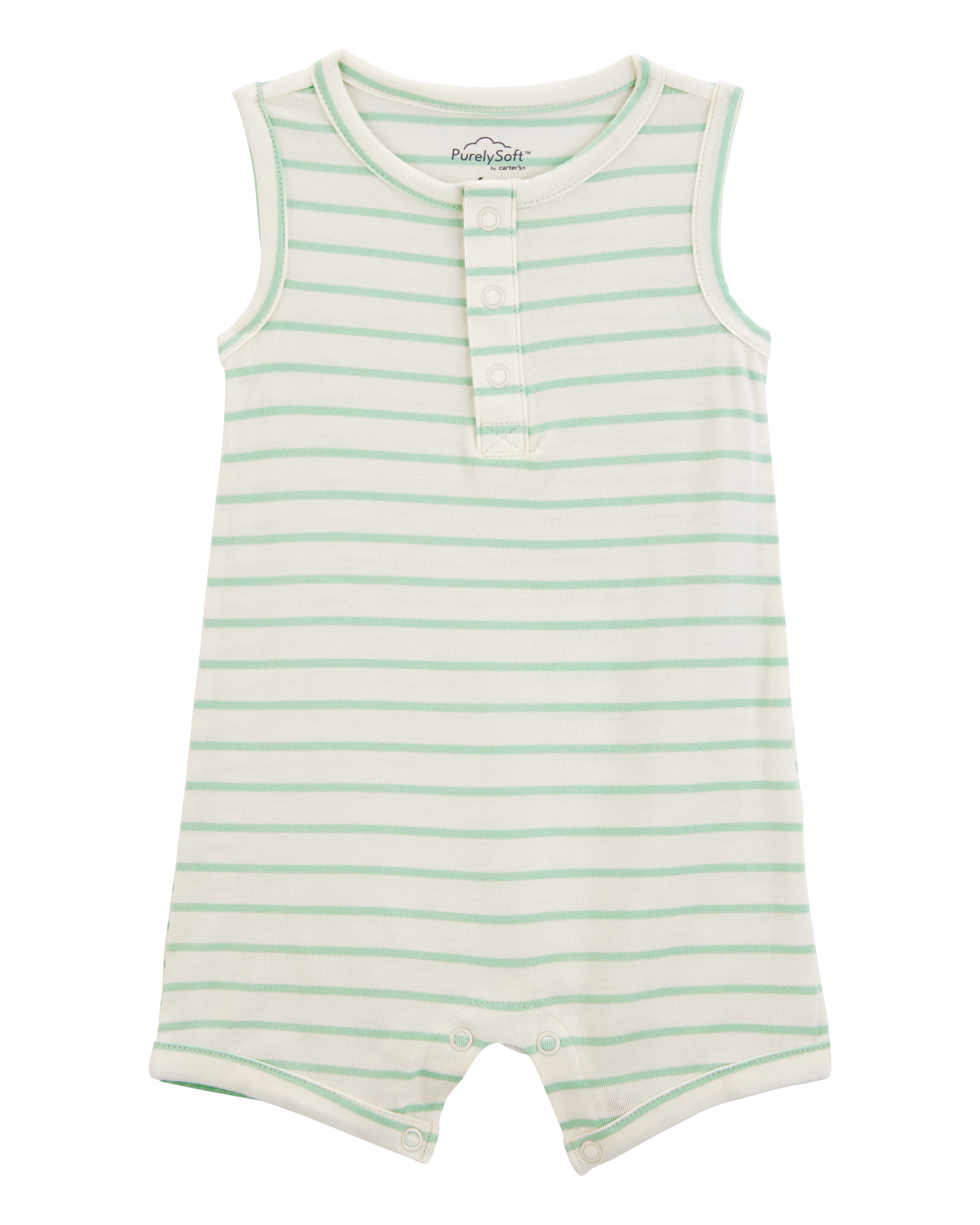 Baby Striped PurelySoft Romper - Green