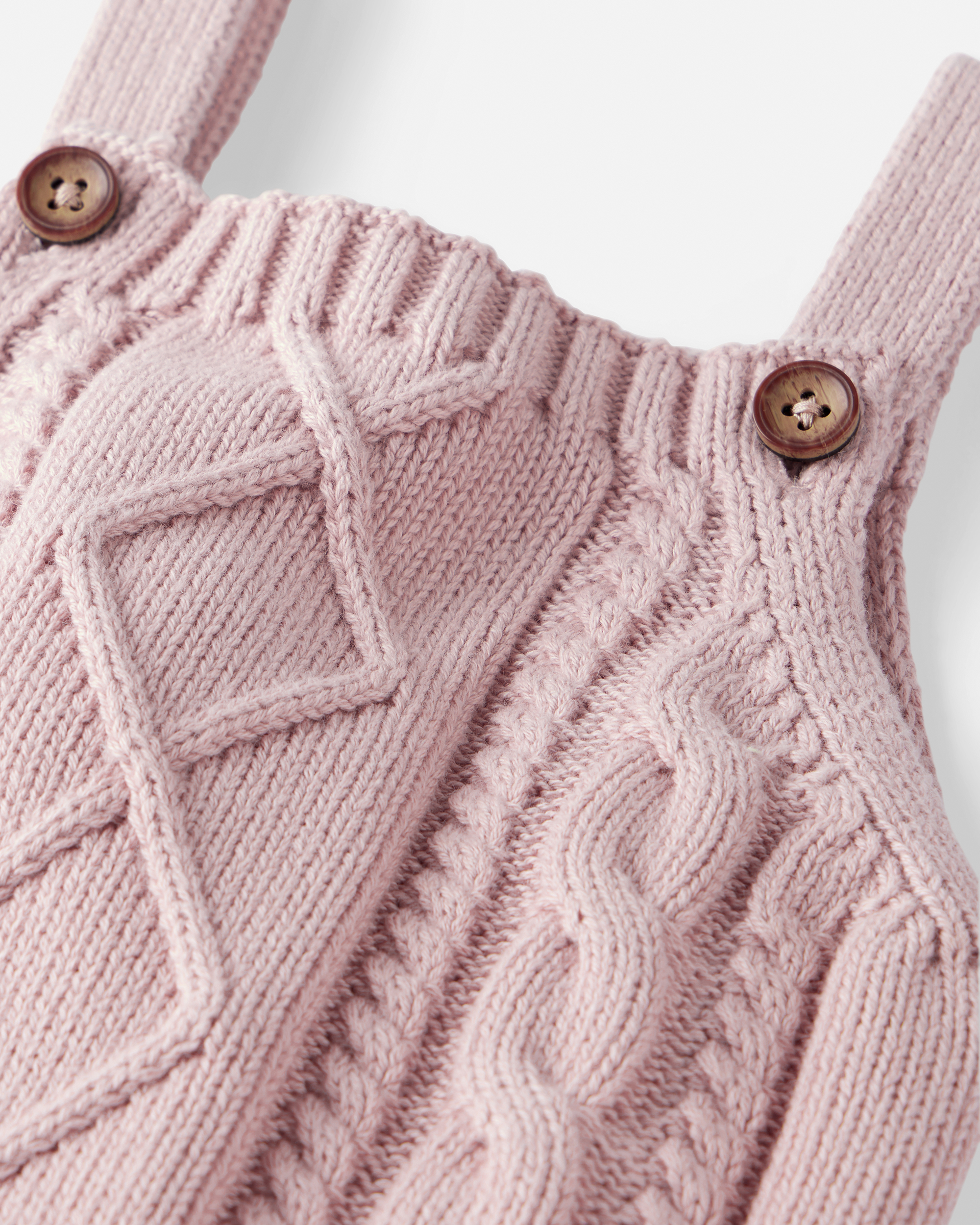 Baby Girl Organic Cotton Cable Knit Overalls