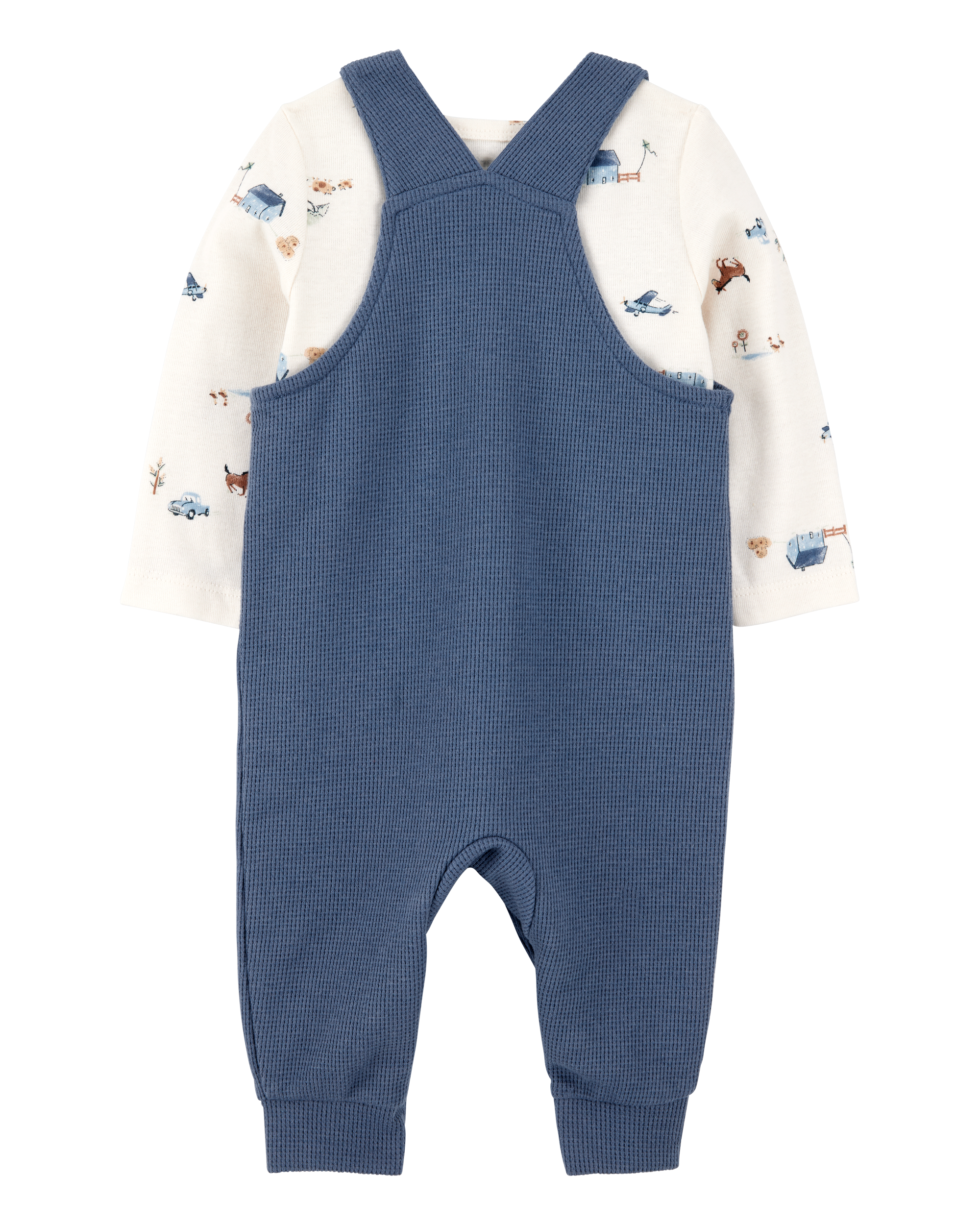 Baby 2-Piece Long-Sleeve Tee & Thermal Coverall Set