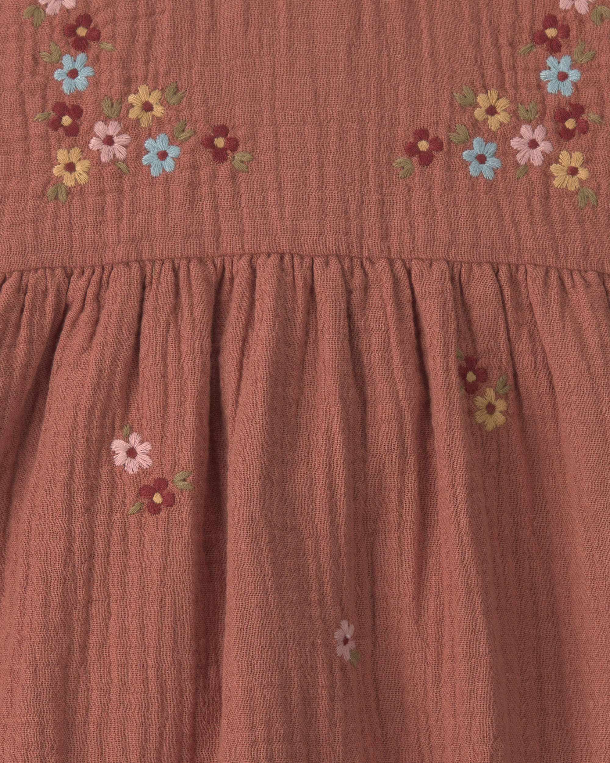 Baby Girl Organic Cotton Embroidered Gauze Dress