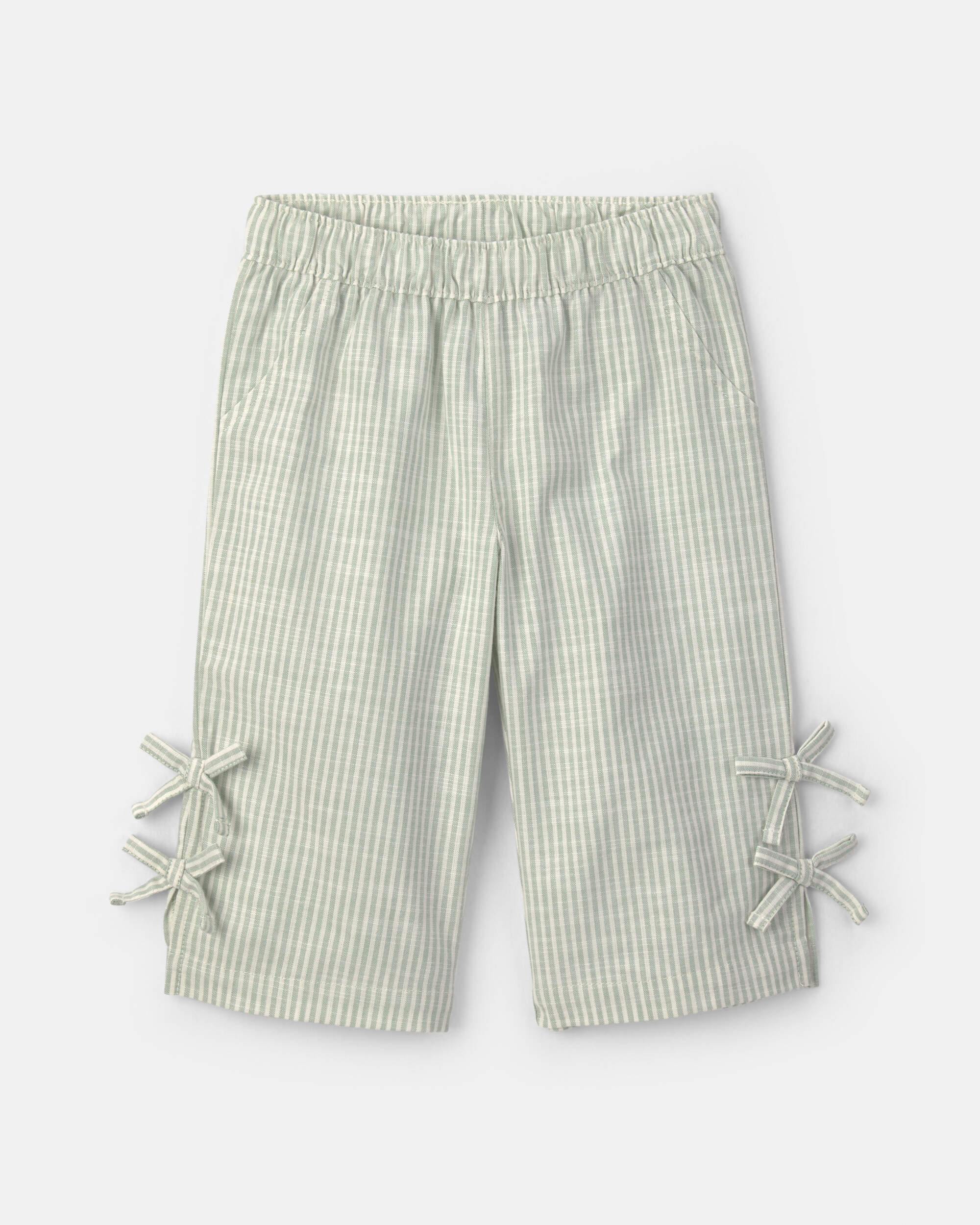 Baby Girl 2-Piece Striped Top & Pant Set – Green