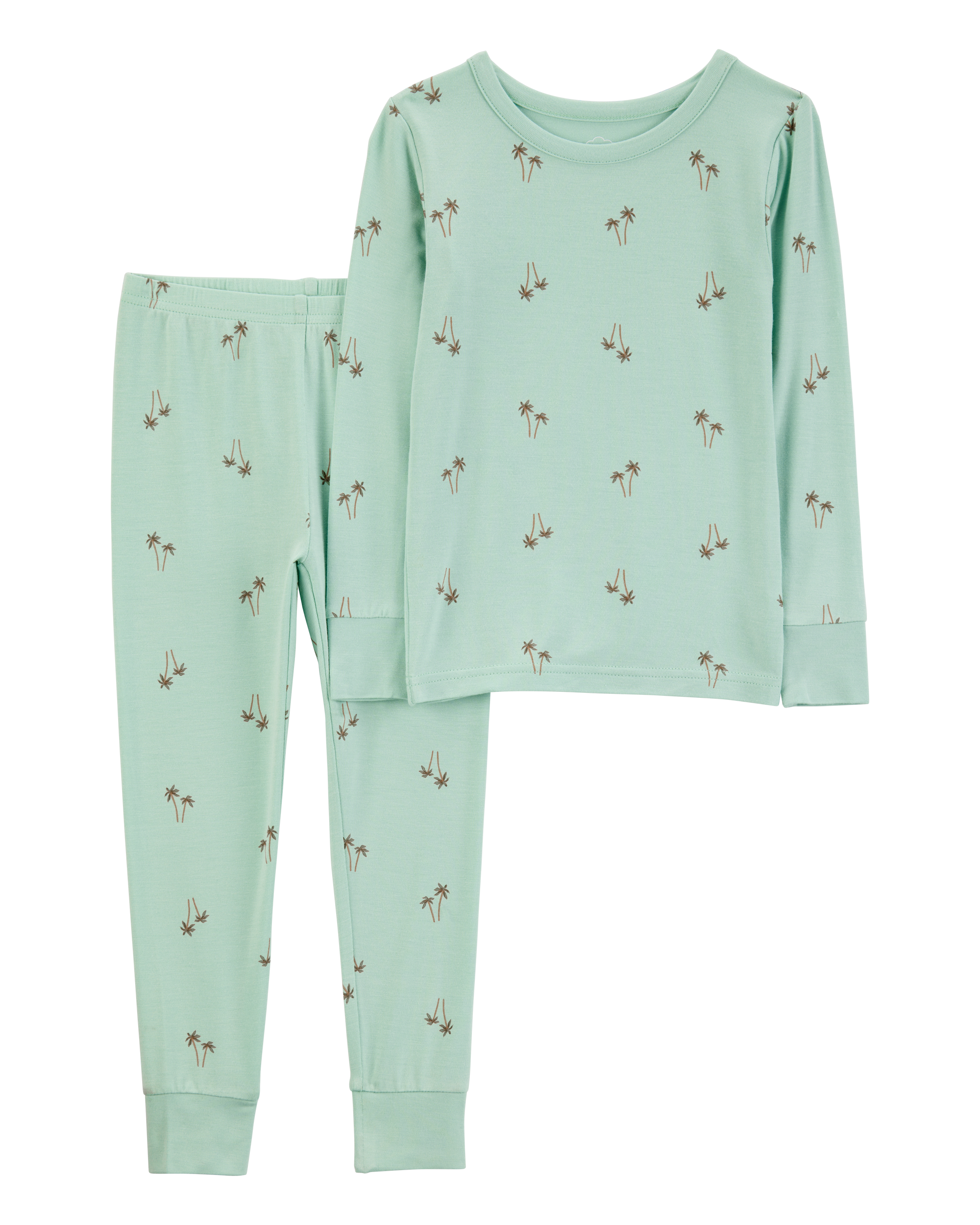 Toddler Palm Tree Print PurelySoft 2-Piece Pyjamas - Mint