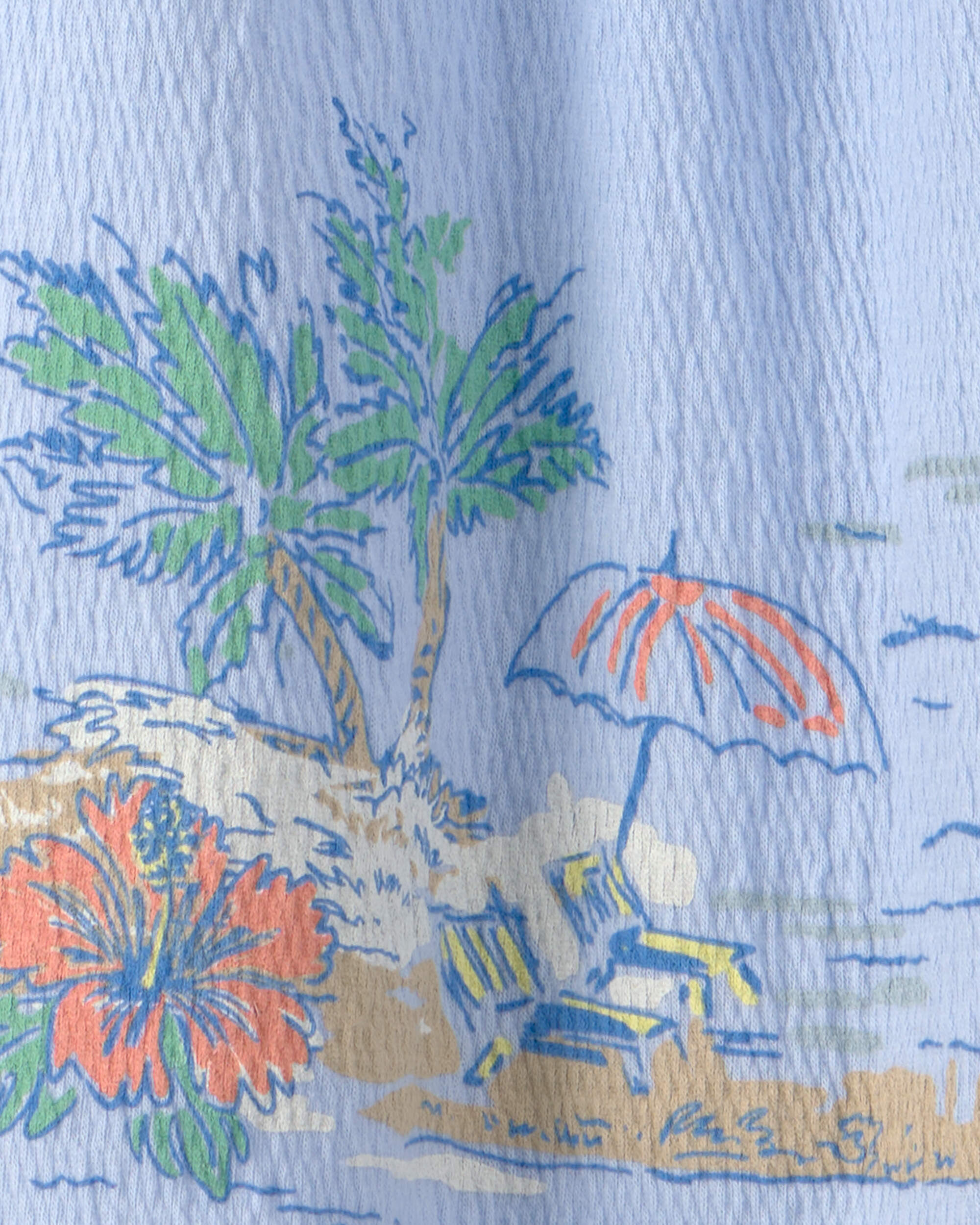 Toddler Girl Scenic Beach Sleeveless Dress - Blue