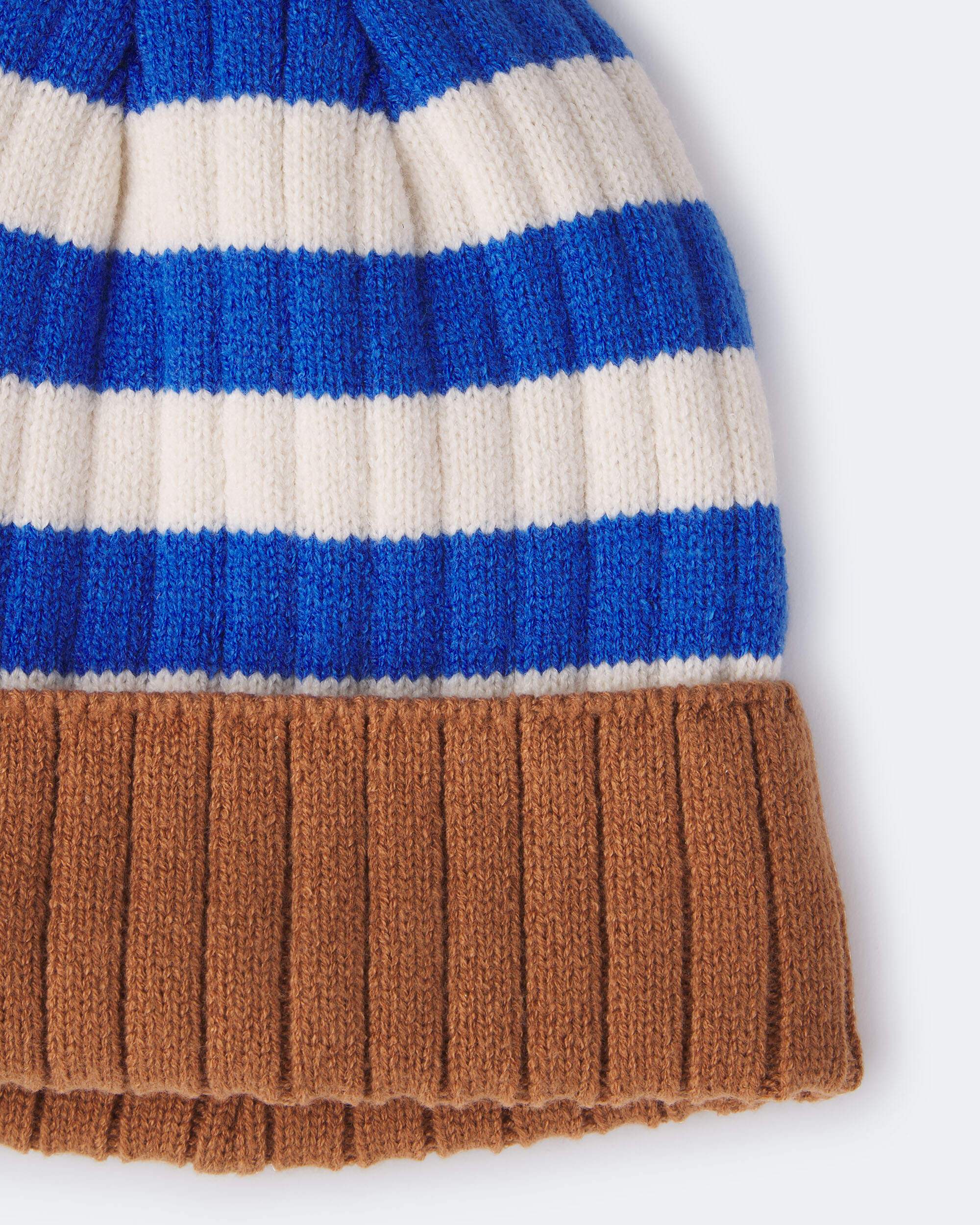 Toddler Striped Beanie - Brown/Blue/White