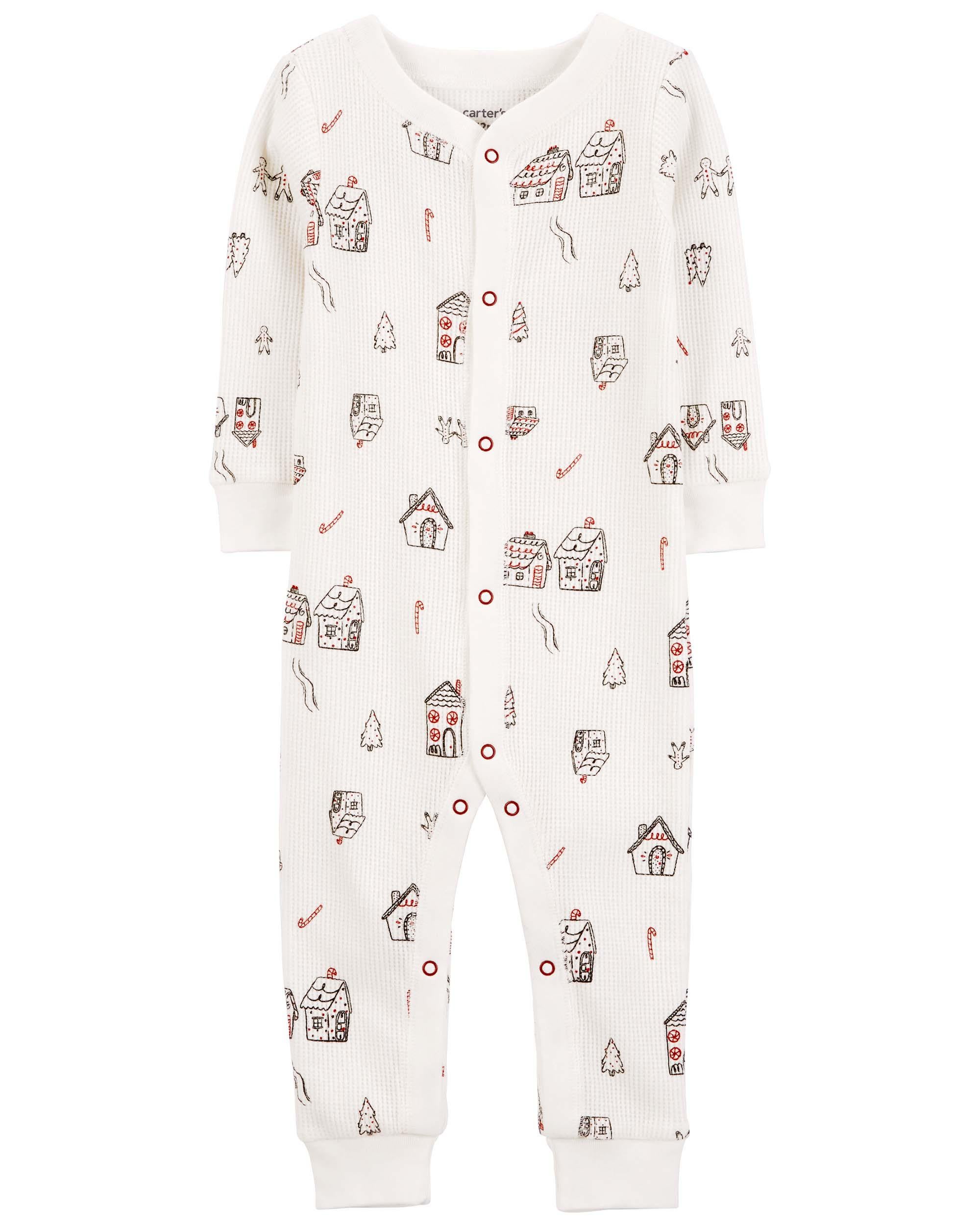 1 Piece Gingerbread Thermal Footless Pyjamas
