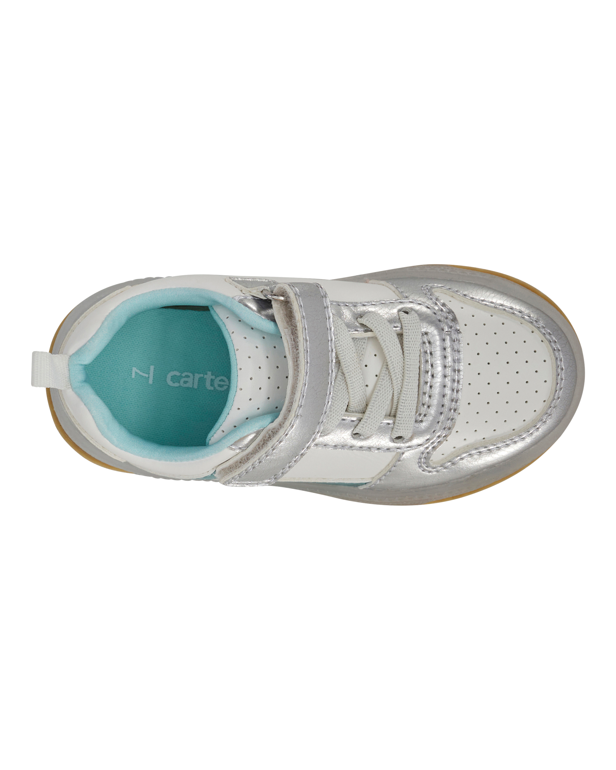 Toddler Light Up Metallic Sneakers - Silver/Aqua