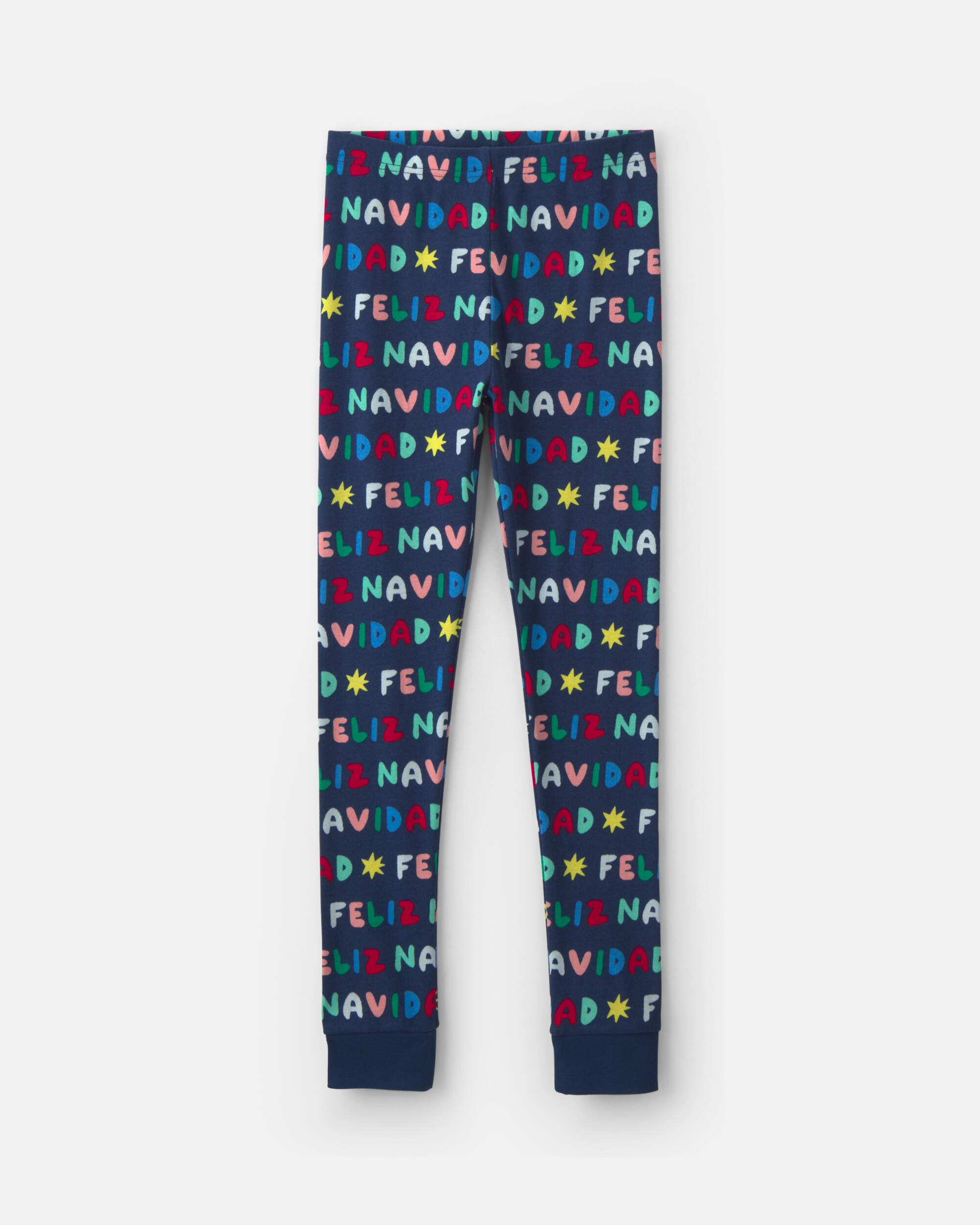 Kids 2-Piece 'Feliz Navidad' Christmas 100% Cotton Snug Fit Pyjama Set - Navy Blue