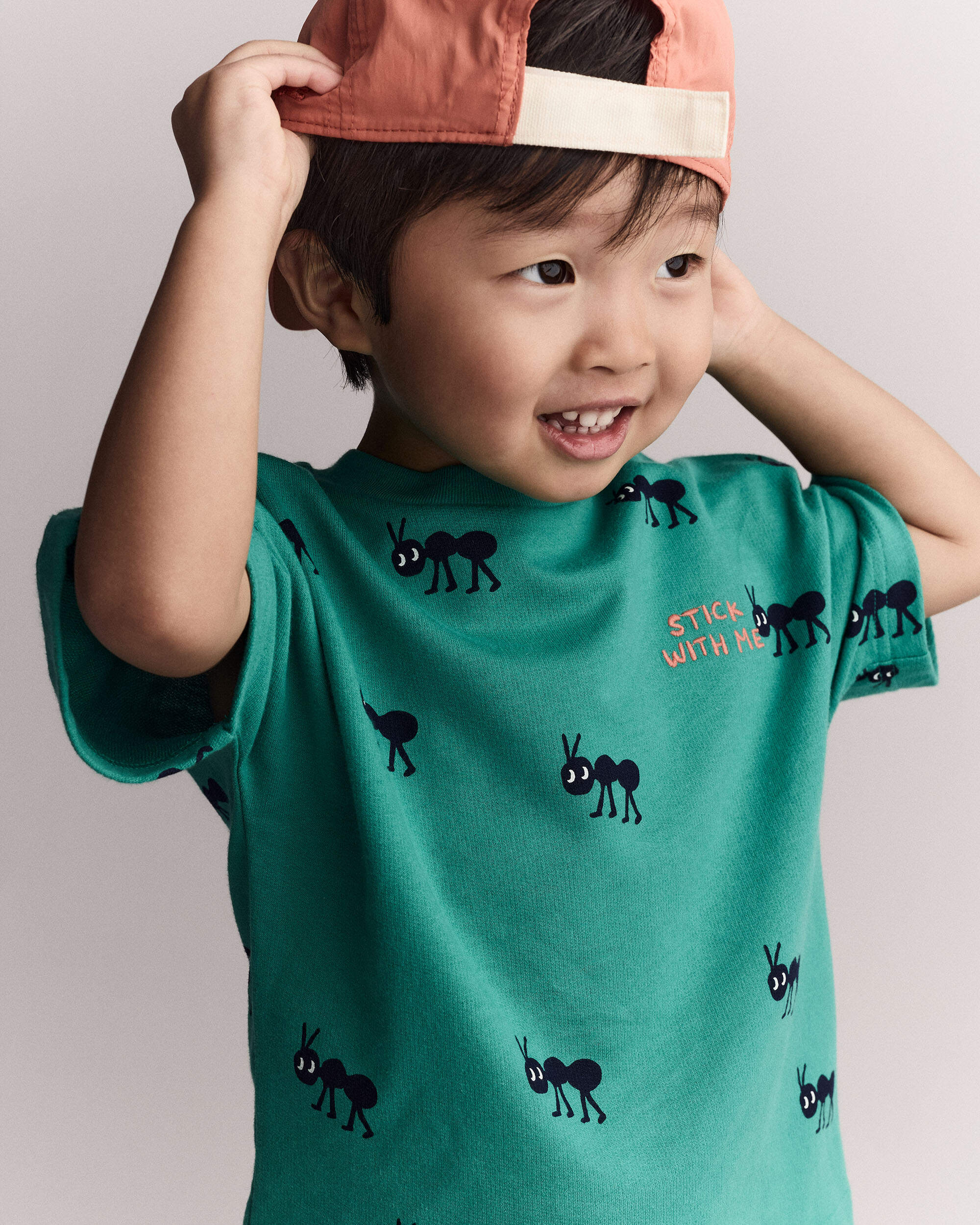 Toddler Boy Stick With Me' Dolman Tee - Dark Green