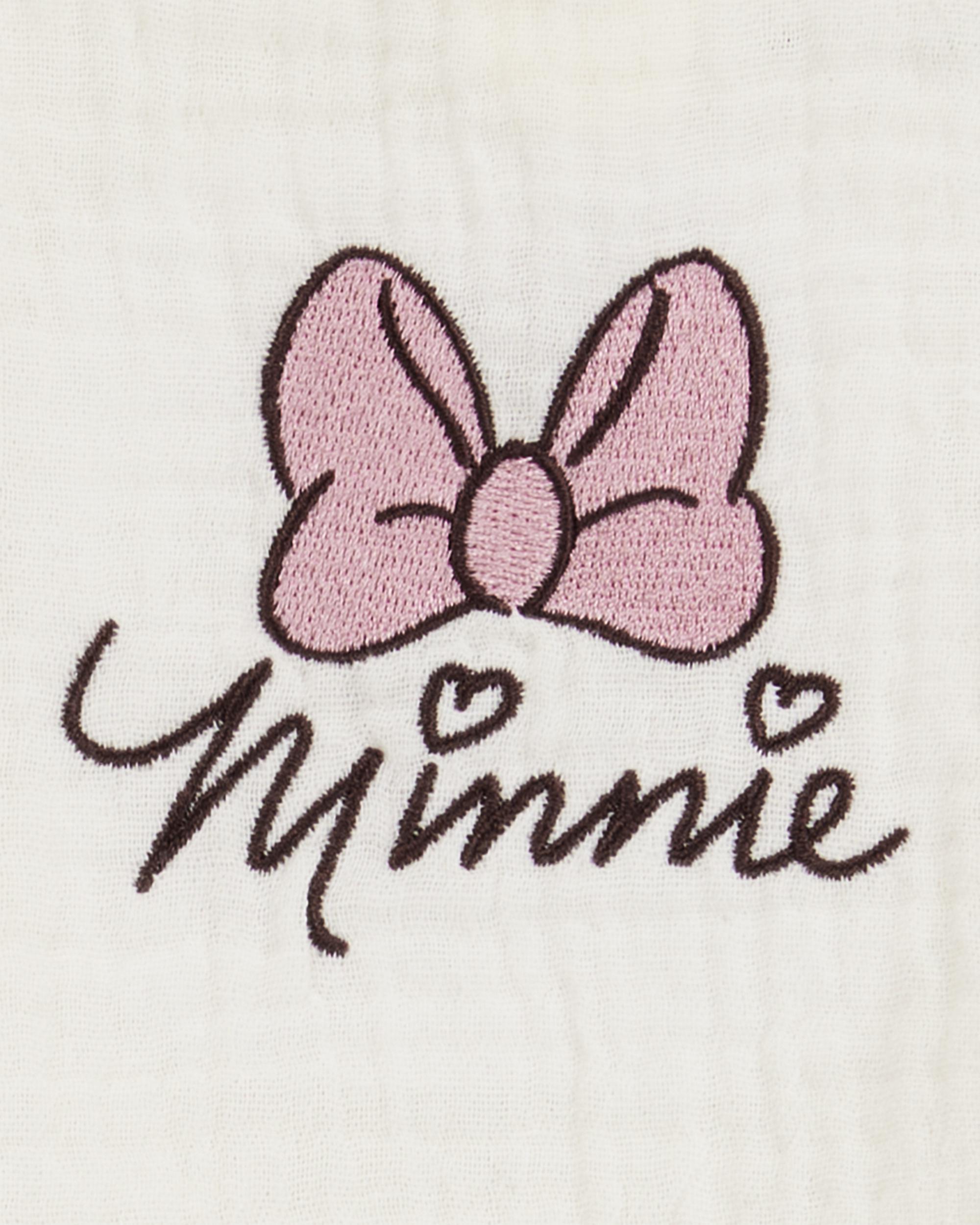 Baby 2-Piece Minnie Mouse Flutter-Sleeve Gauze Top & Short Set - Cream