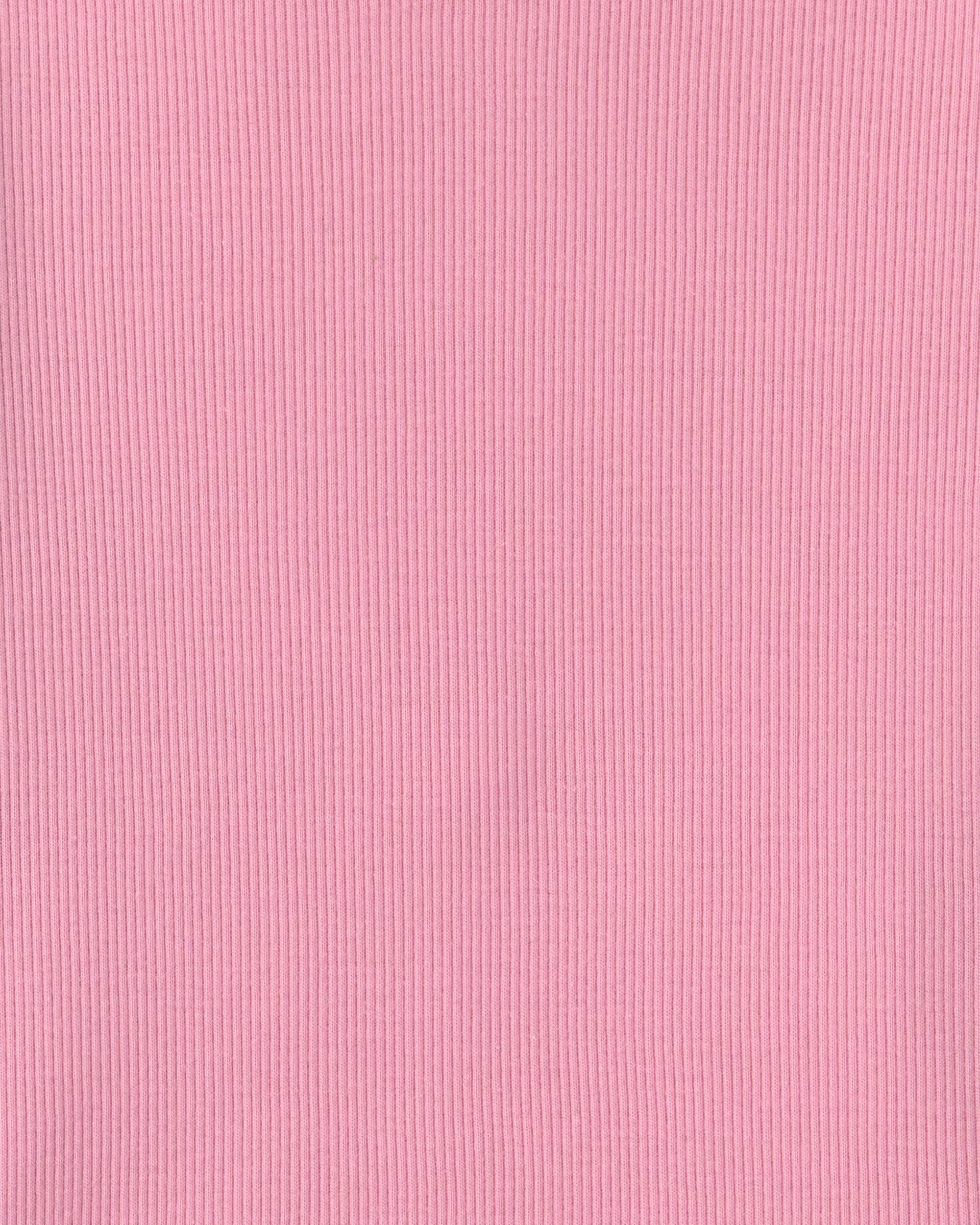 Girls Long-Sleeve Rib Top - Pink