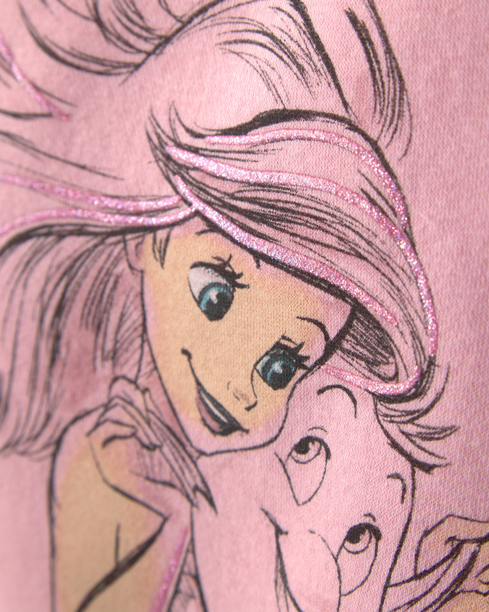 Toddler Girl Disney© Ariel Fleece Pullover Sweatshirt - Pink