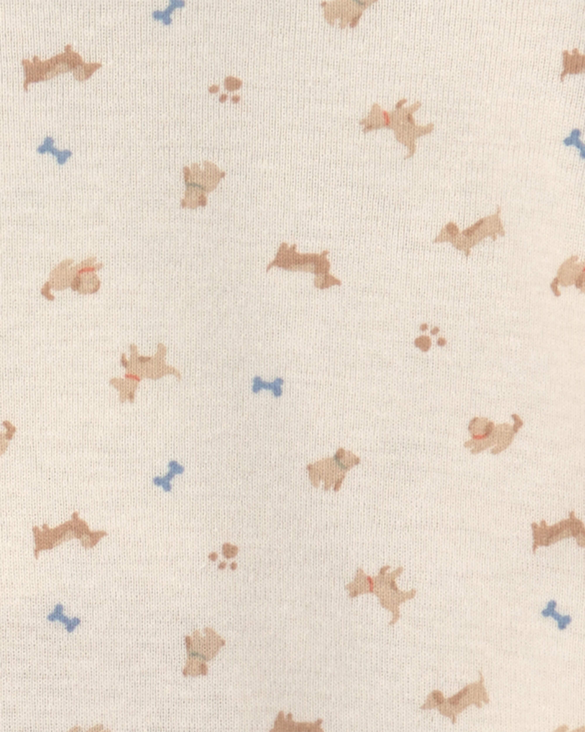 Baby 4-Pack Dog Long-Sleeve Bodysuits - Brown/Grey/Ivory