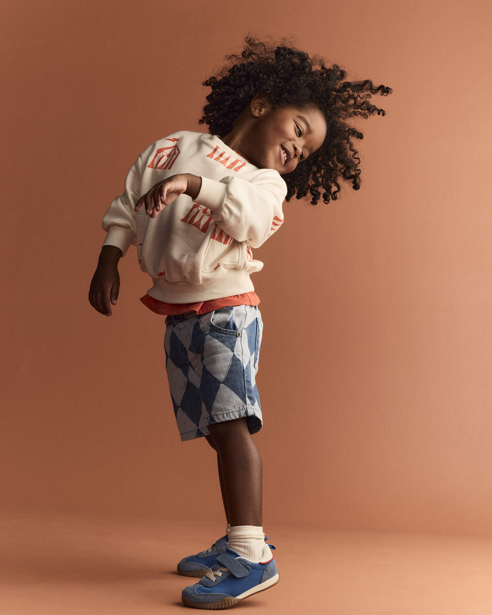 Toddler Otter Sweatshirt™ with Pockets Big Top Print - Cream