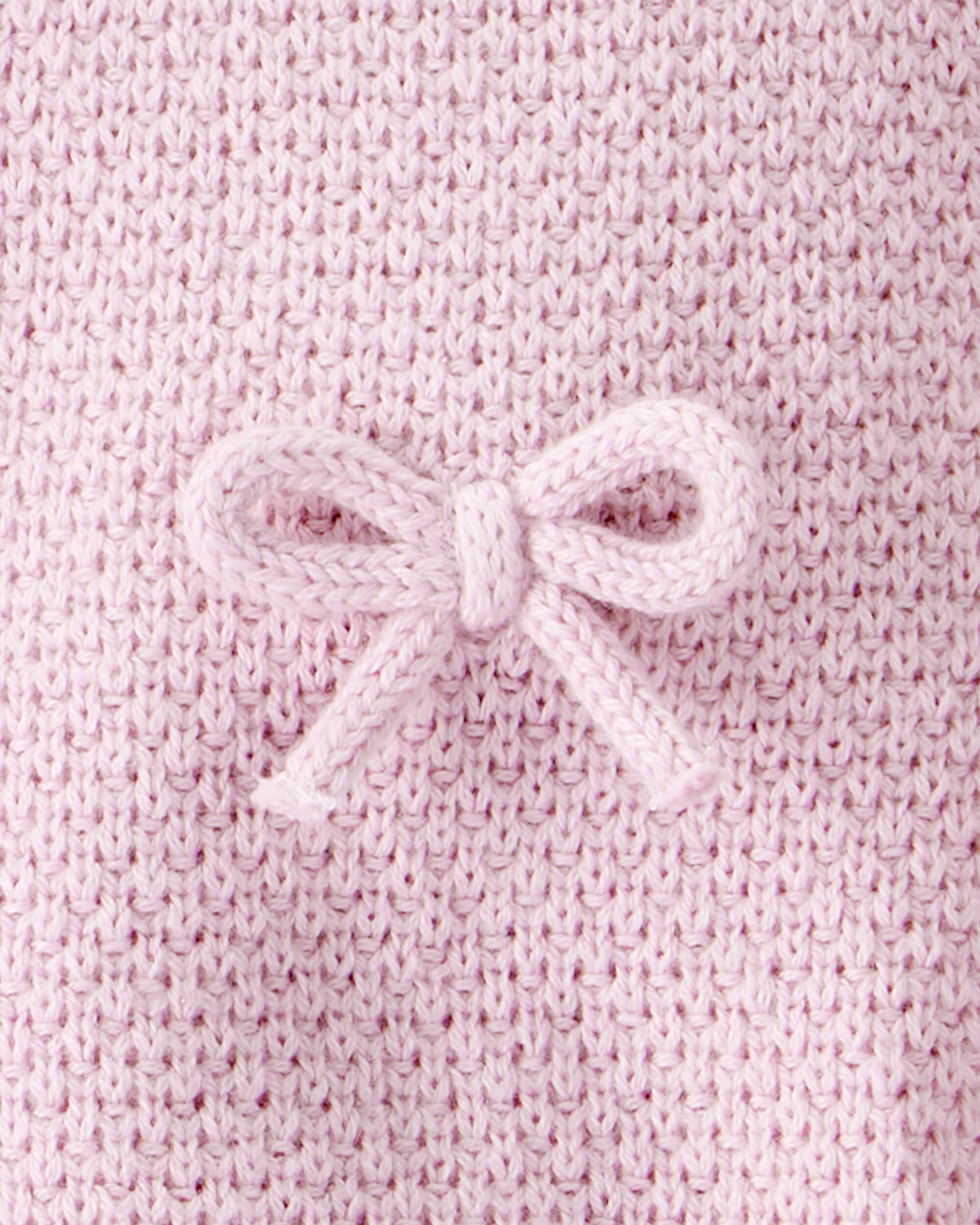 Baby Girl 2-Piece Organic Cotton Bow Knit Sweater & Pant Set