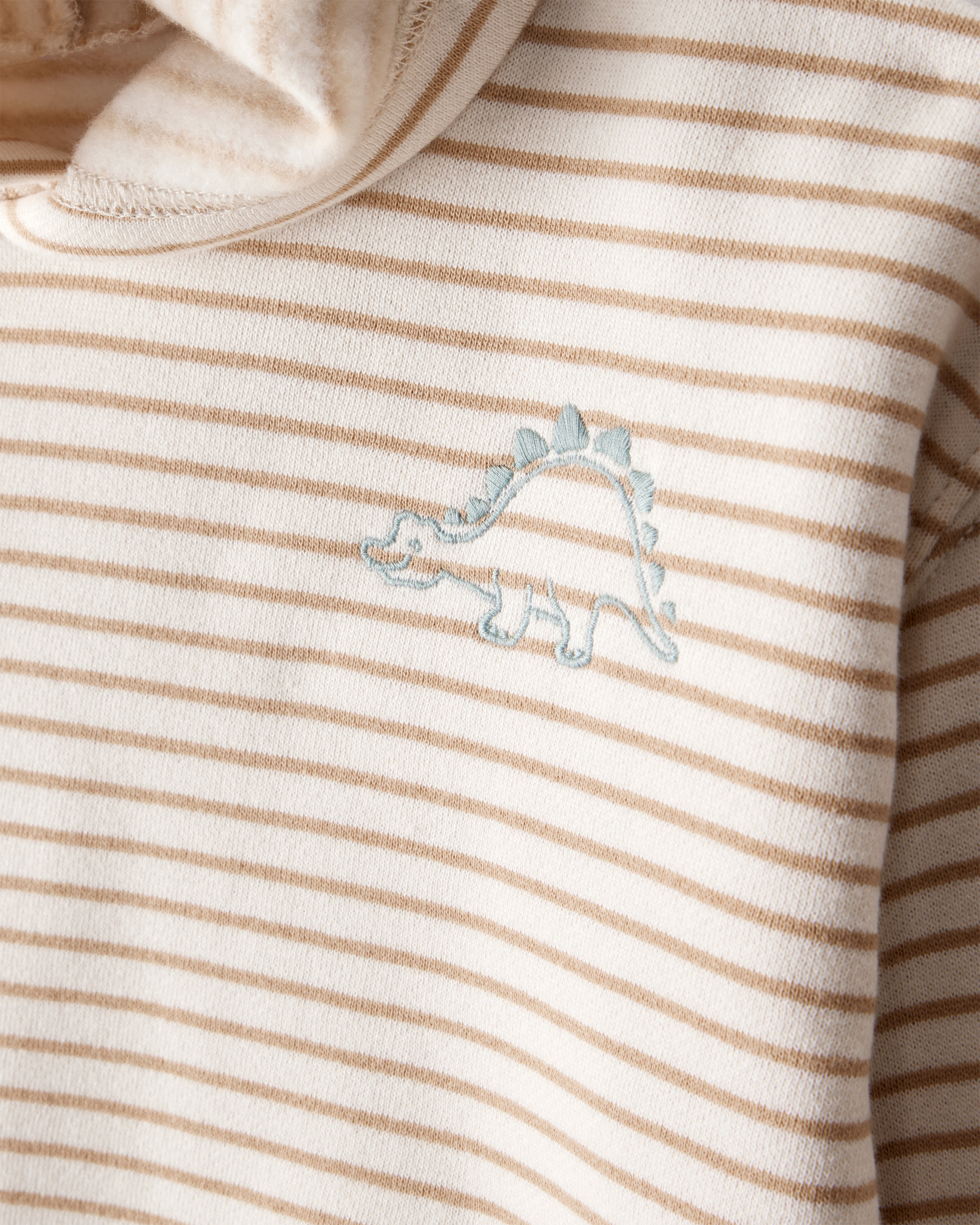 Toddler Boy 2-Piece Dinosaur Hoodie & Pant Set - Cream/Brown