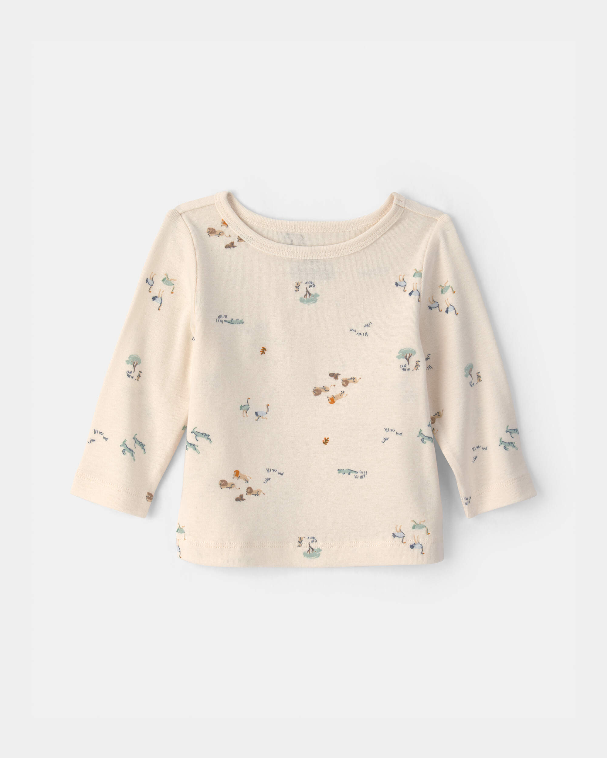 Baby Boy 2-Piece Safari Overall Set - Blue/Cream