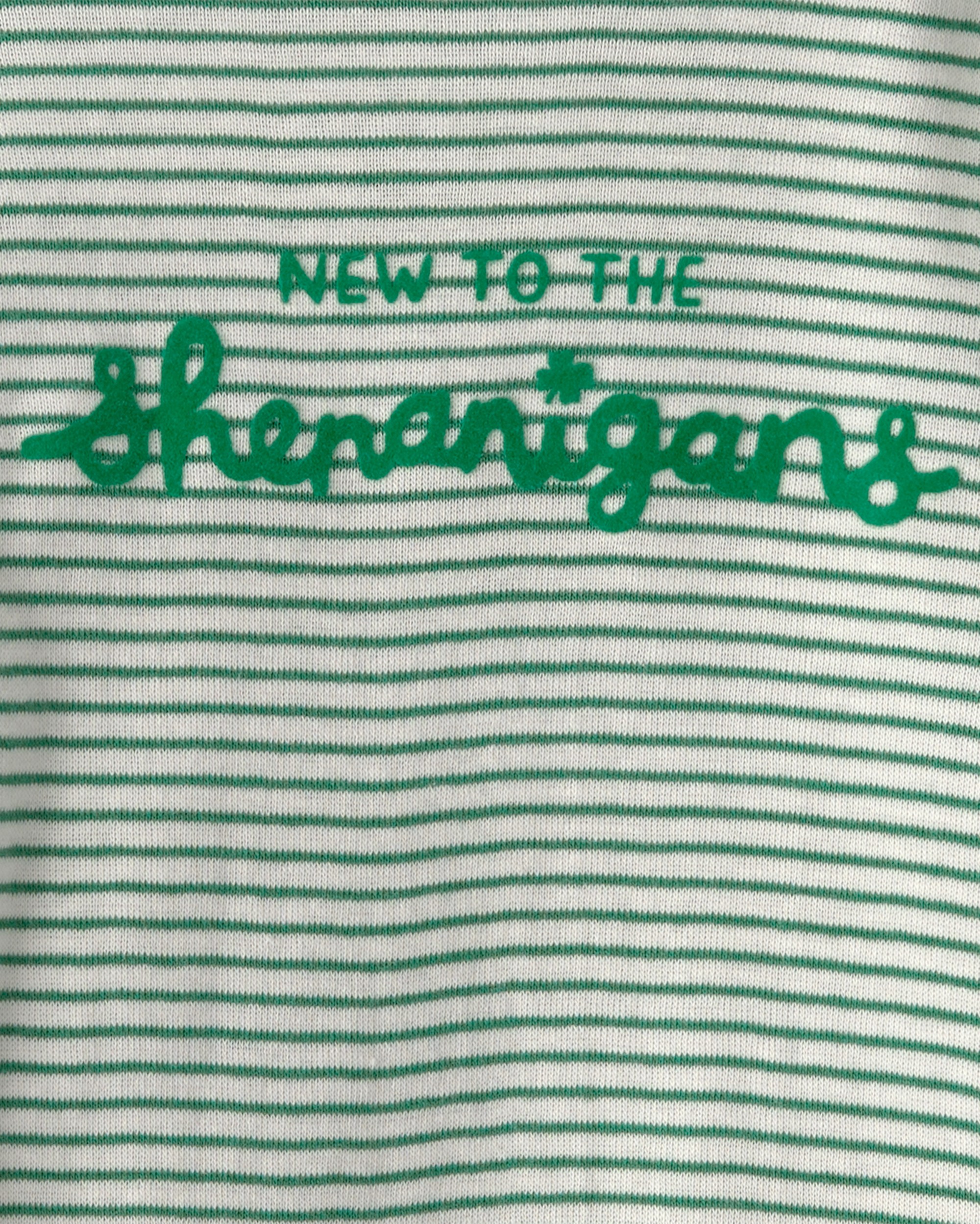 Baby St. Patrick's Day 2-Piece Striped Long-Sleeve Bodysuit & Pant Set - Green/White