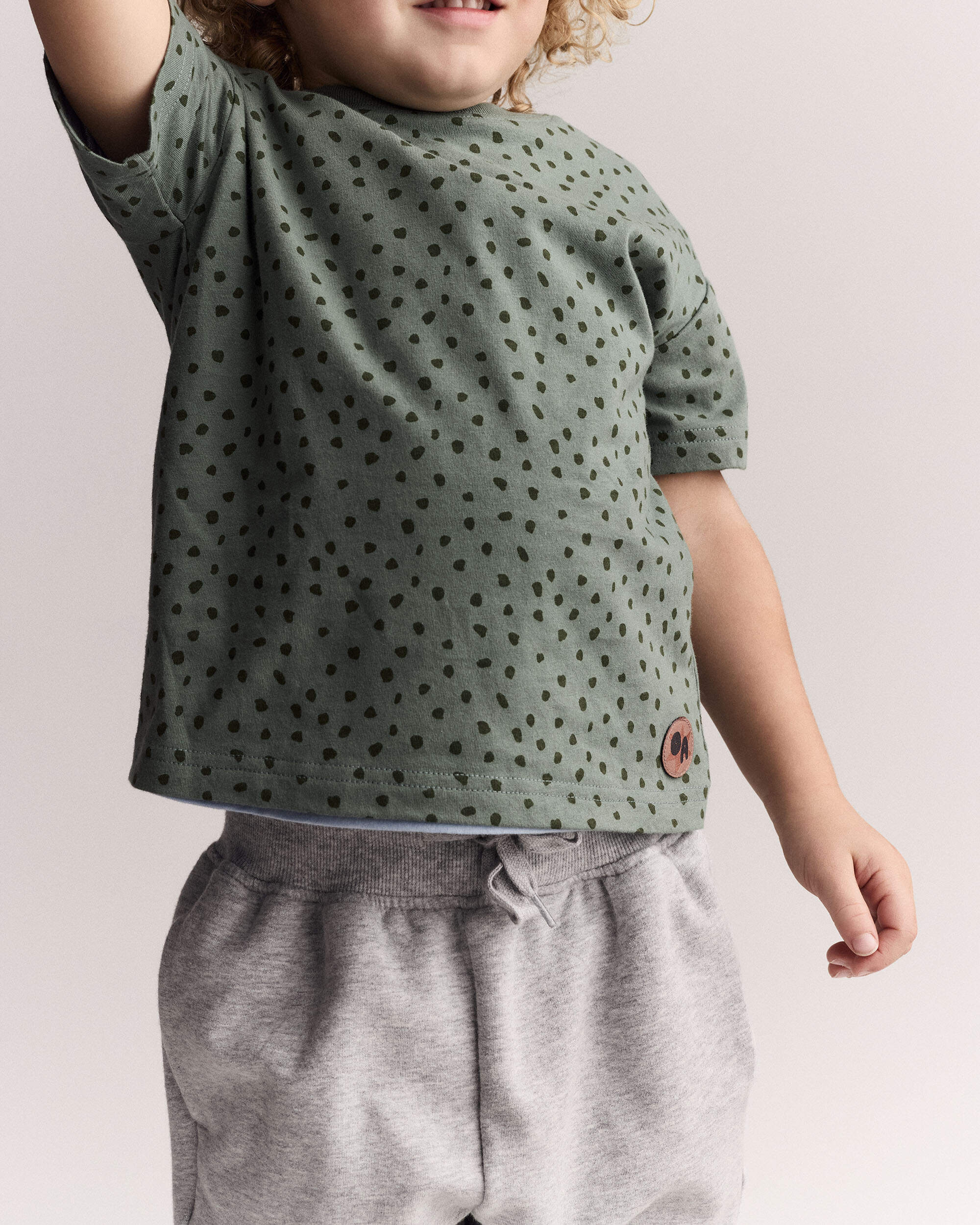 Toddler Relaxed Tee Dot Print - Olive