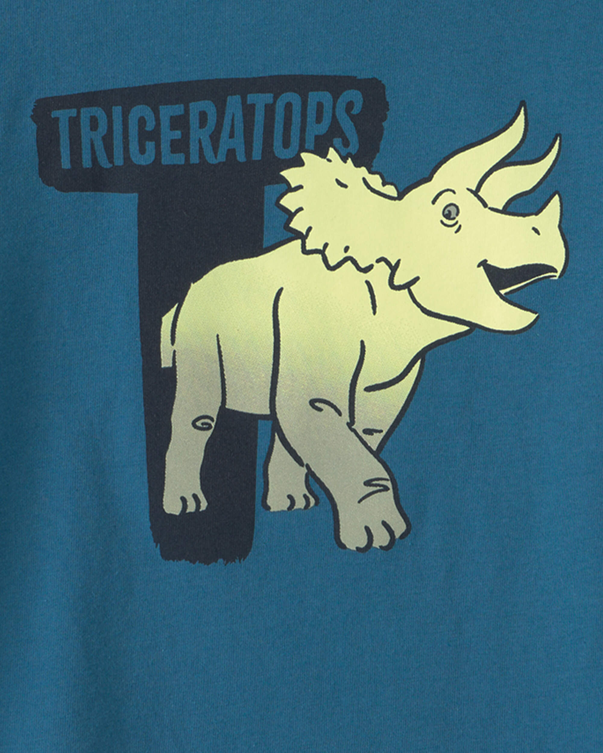 Toddler Boy Triceratops Dinosaur Graphic Tee – Blue