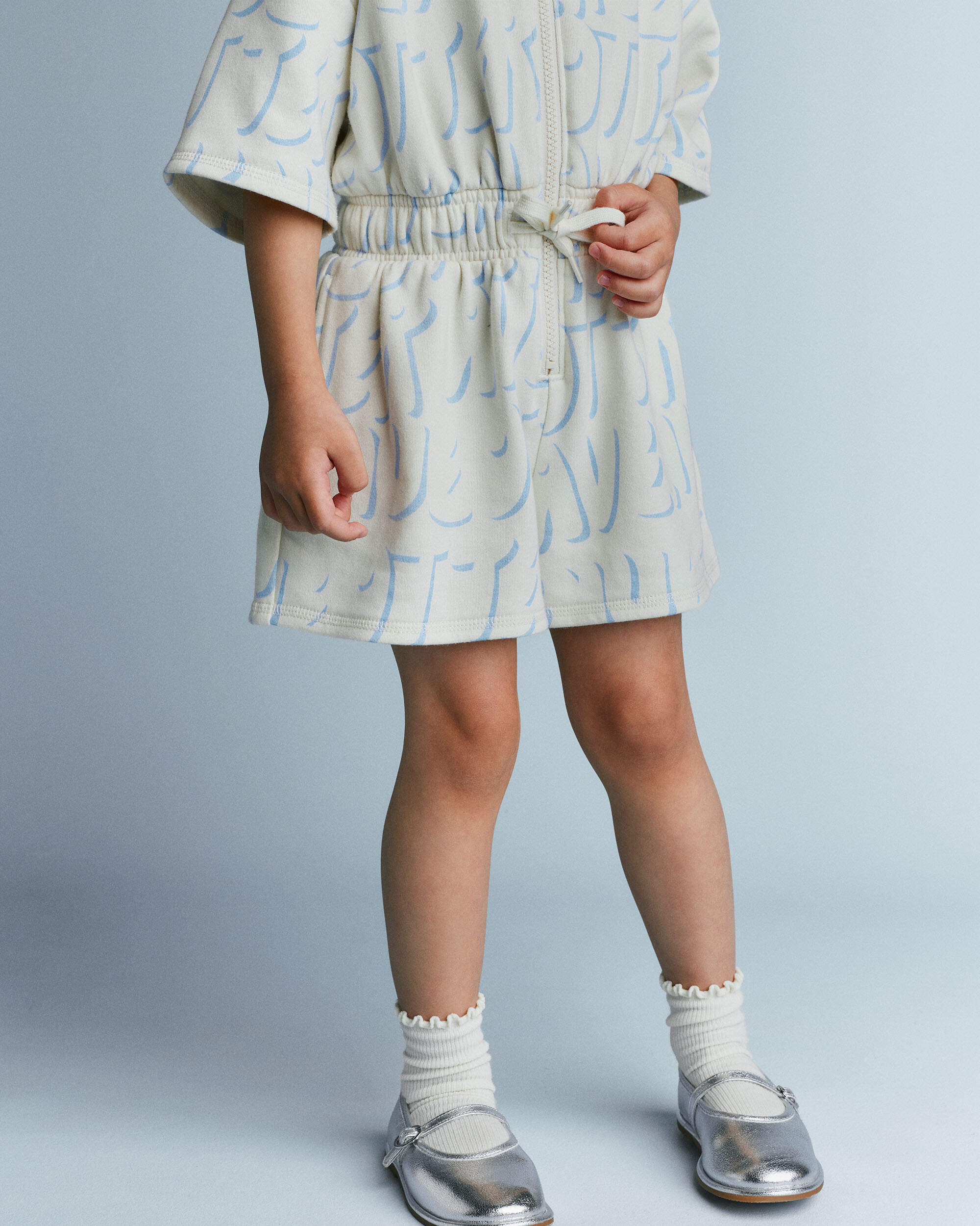 Toddler Girl Flowy Romper Otter Avenue Print - Cream