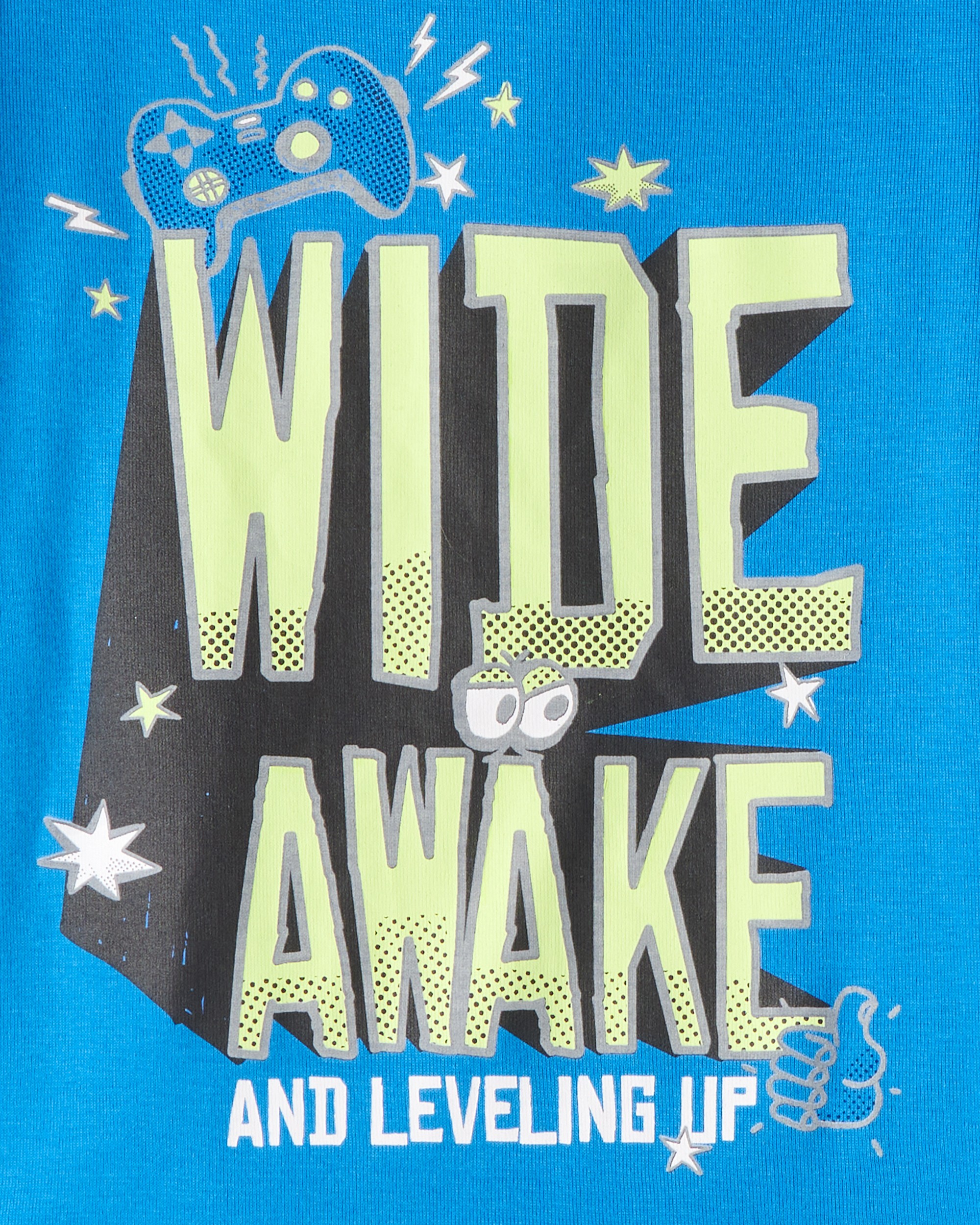 Boys Alligator 100% Cotton Loose Fit 4-Piece Pyjamas - Blue/White