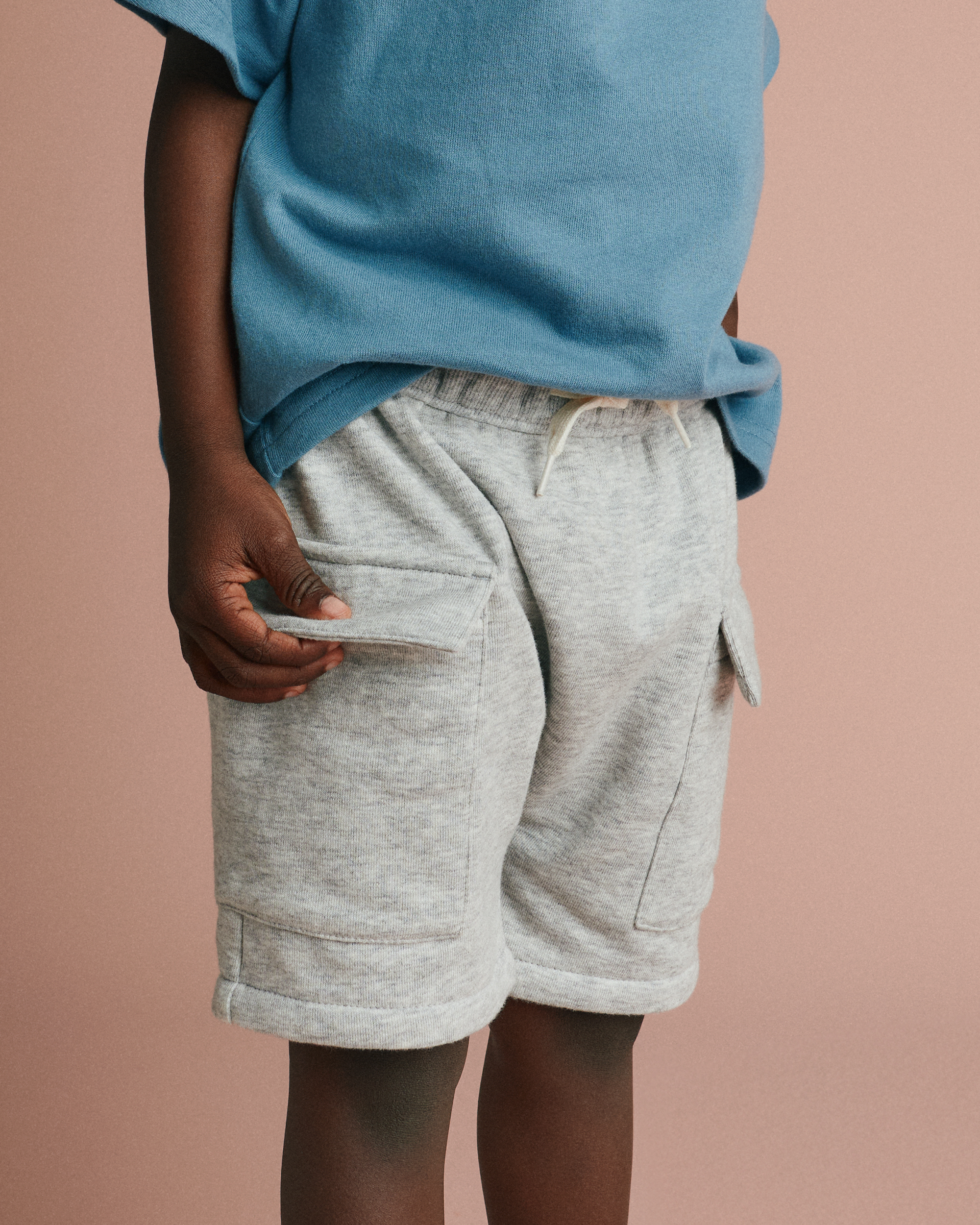 Toddler Boy French Terry Cargo Shorts - Heather Grey