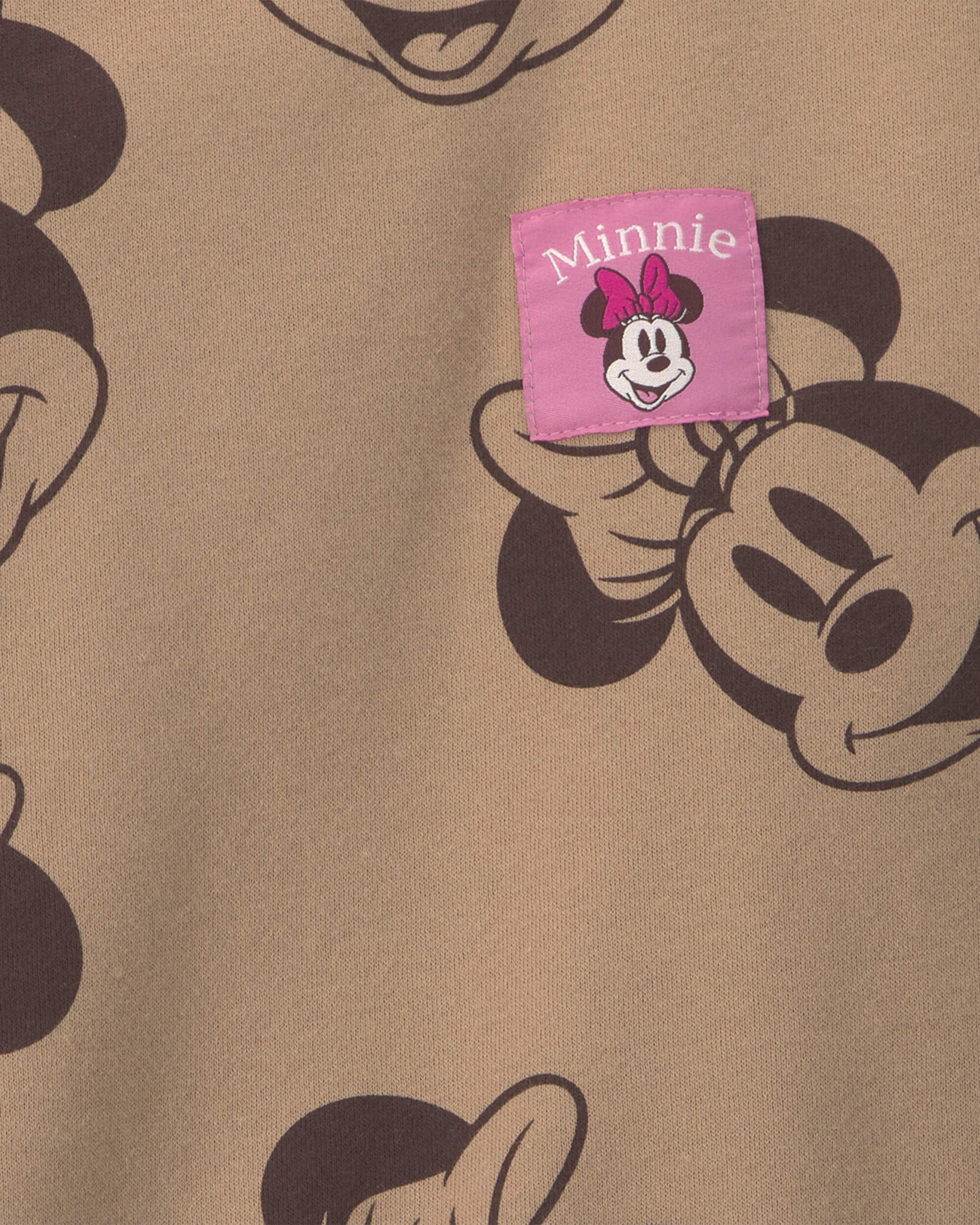 Girls Disney© Minnie Mouse Fleece Pullover Sweatshirt - Brown