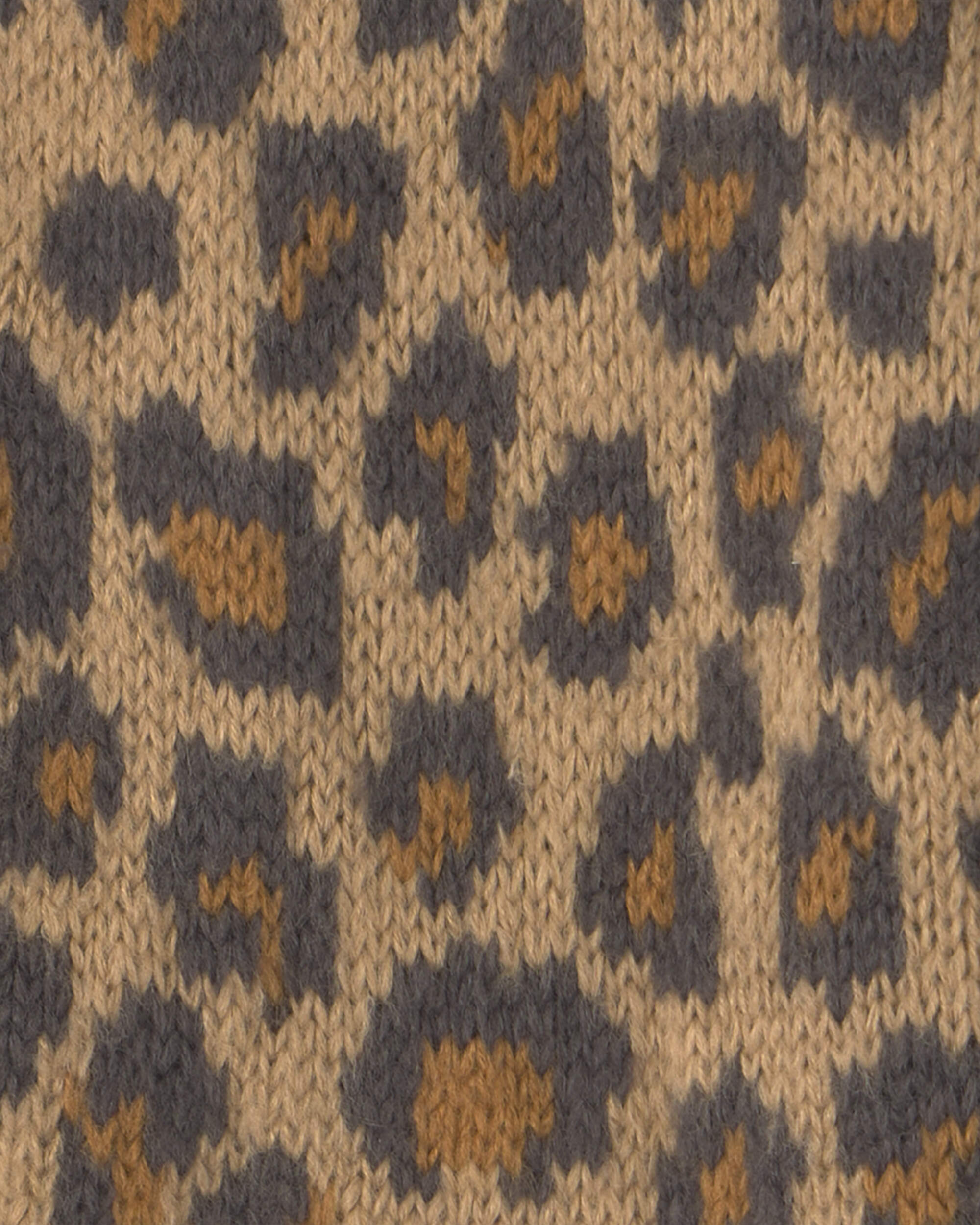 Toddler Girl Leopard Cardigan Sweater - Brown
