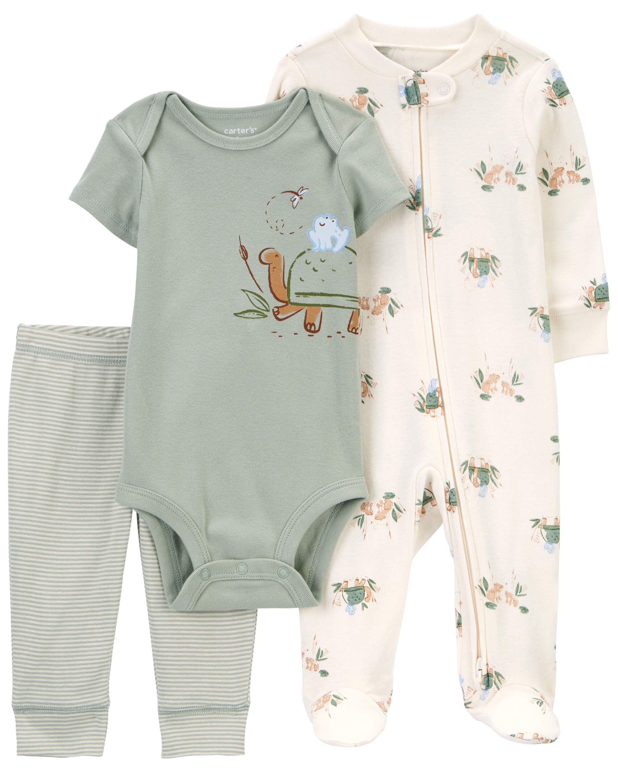 Baby Green Turtle 3-Piece Sleeper Set | Carter's Oshkosh Canada