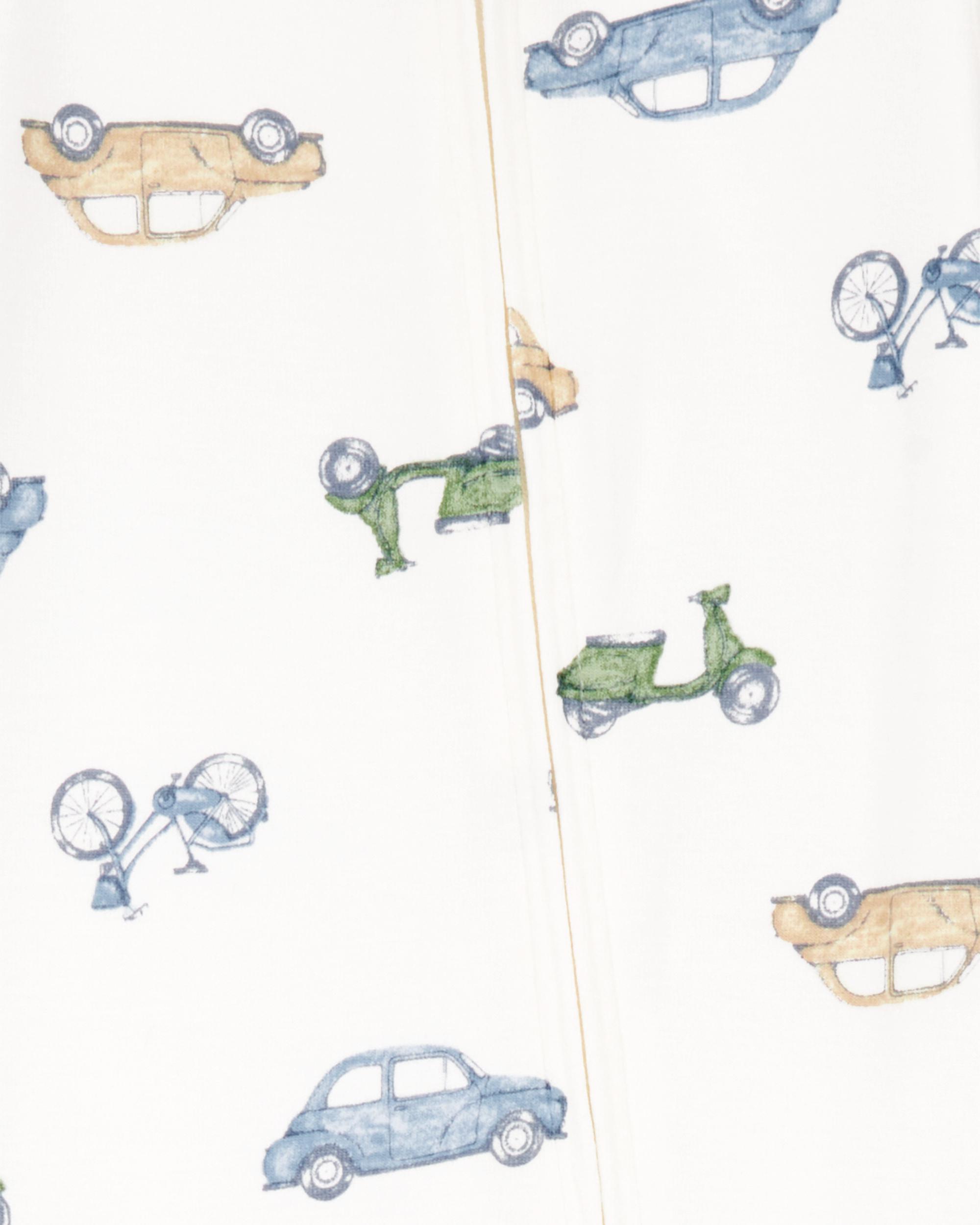 Baby Boy Car Print PurelySoft Footie 1-Piece Pyjamas - Ivory