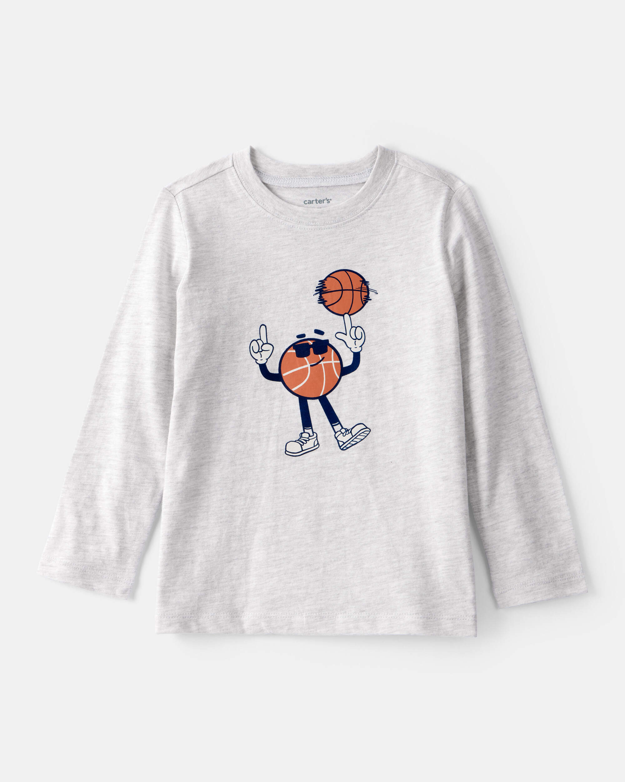 Toddler Boy Basketball Long-Sleeve Graphic Tee - Grey