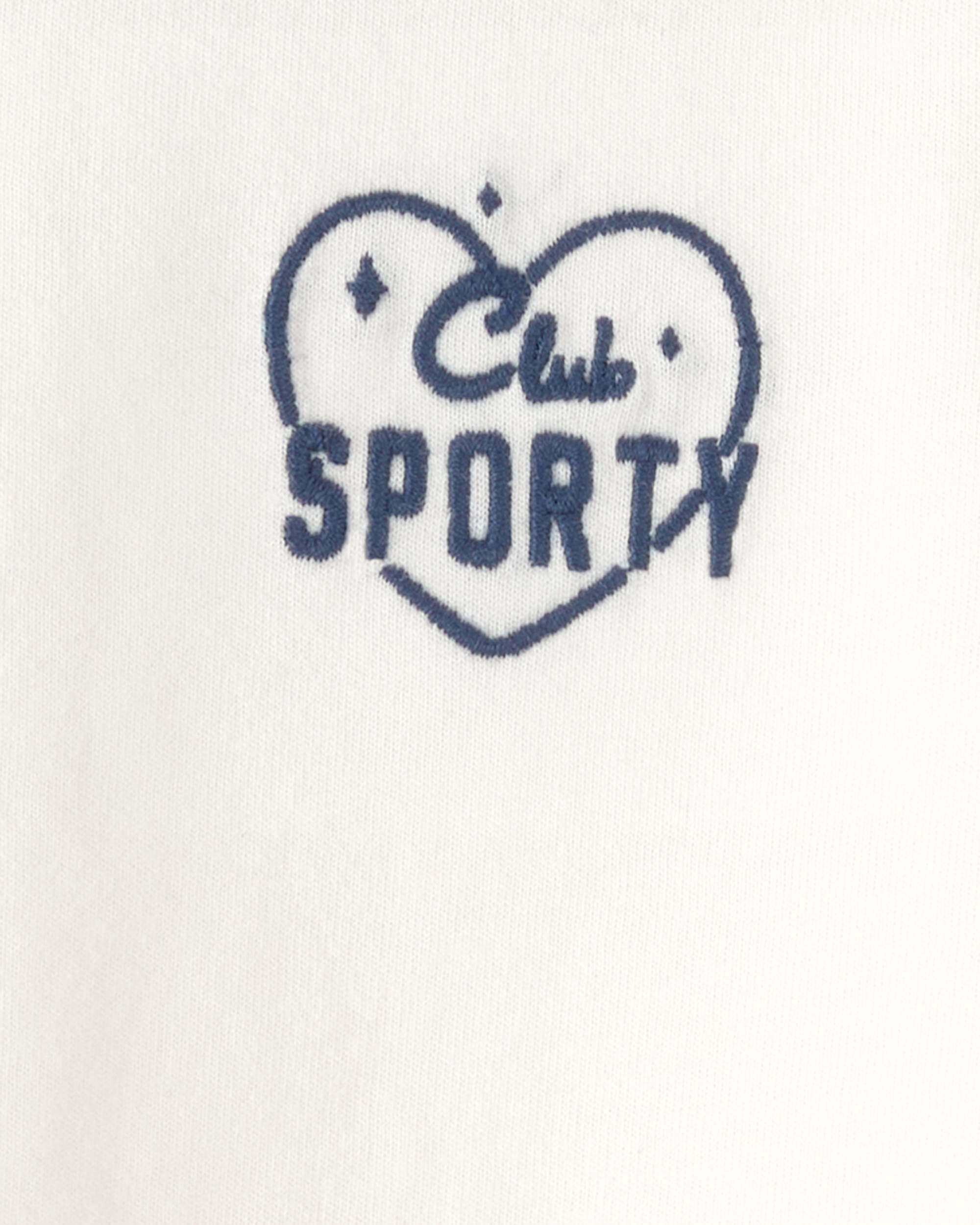 Toddler Girl 'Club Sporty' Top - Ivory