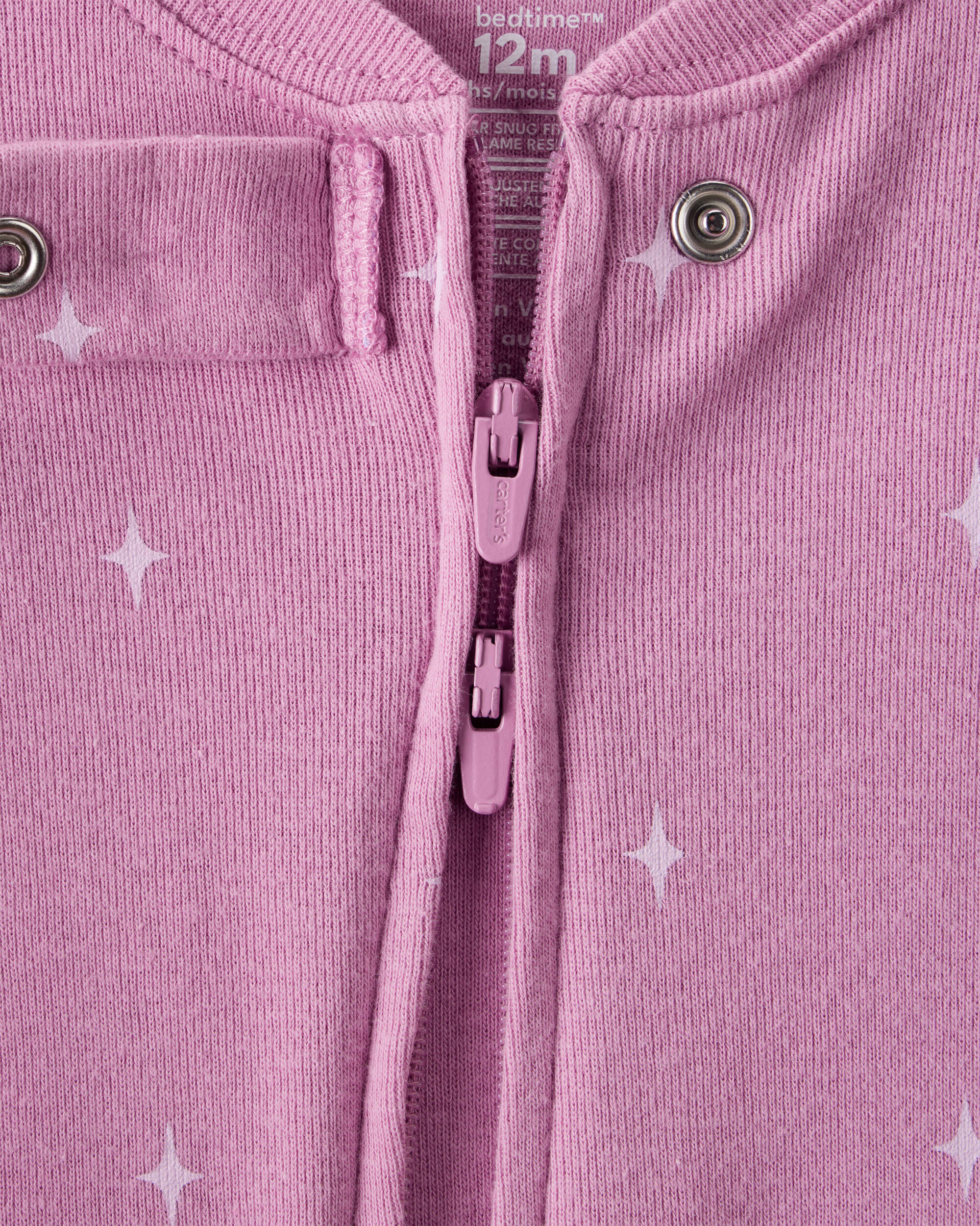 Baby Girl Cowgirl Print 100% Cotton Long-Sleeve 2-Way Zip 1-Piece Pyjamas - Pink