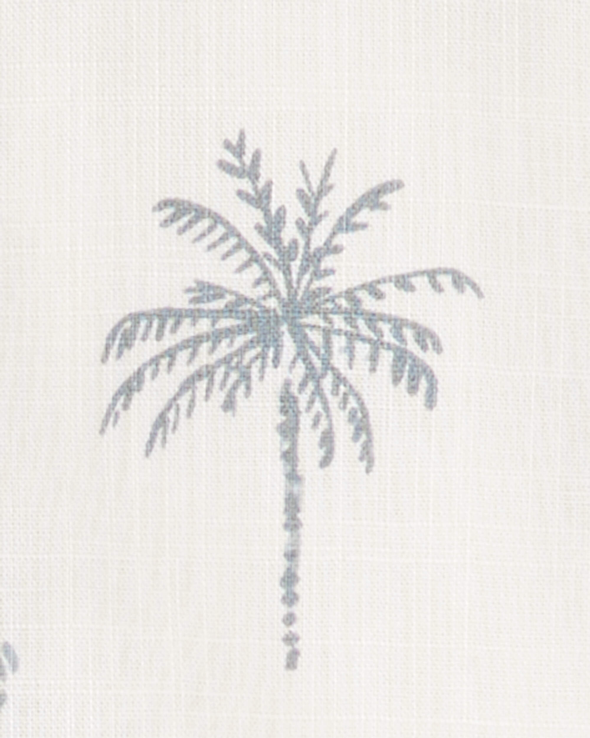 Toddler Boy 2-Piece Palm Tree Print Short Set - Ivory/Blue