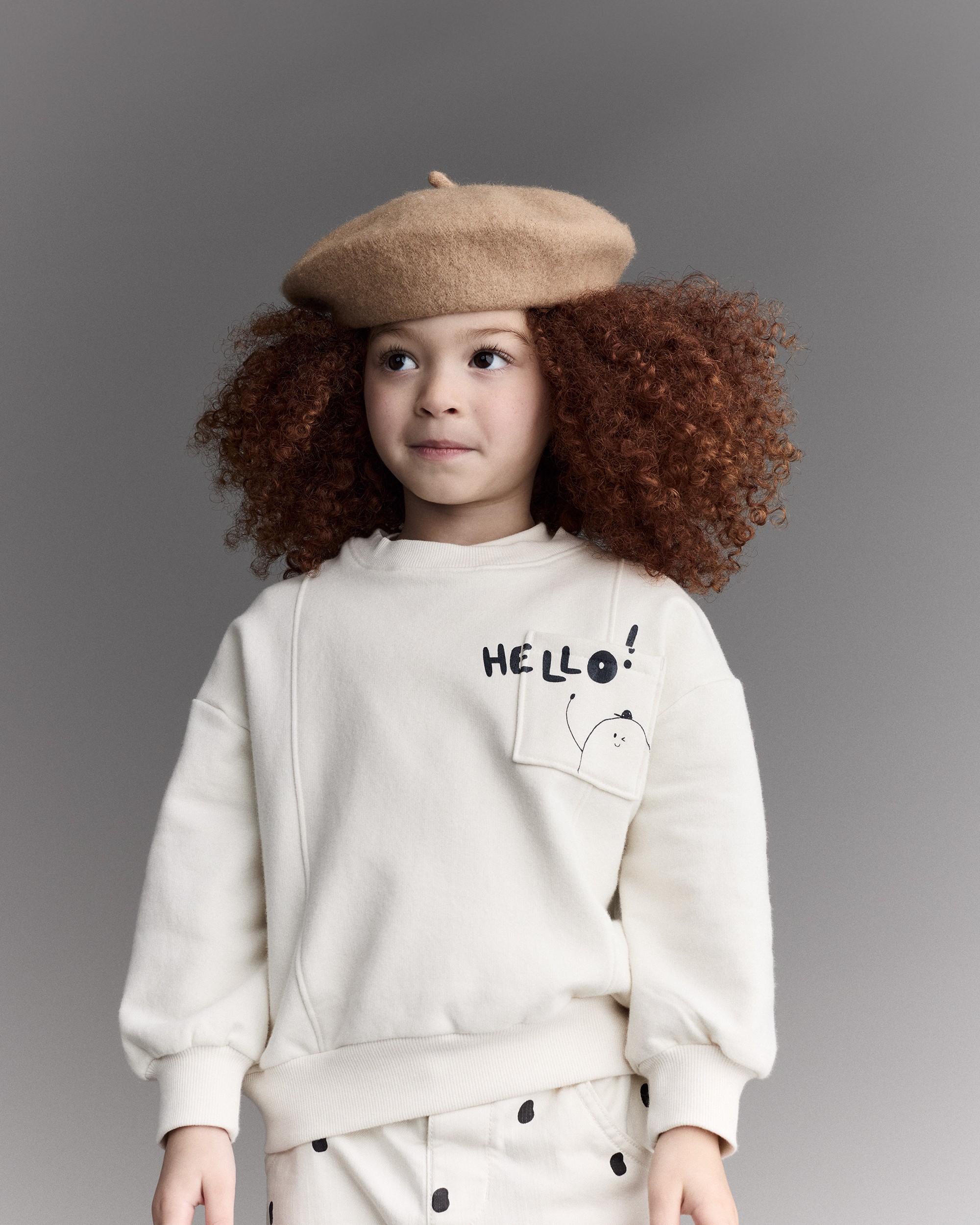 Toddler Hello!' Pullover Sweatshirt - Cream