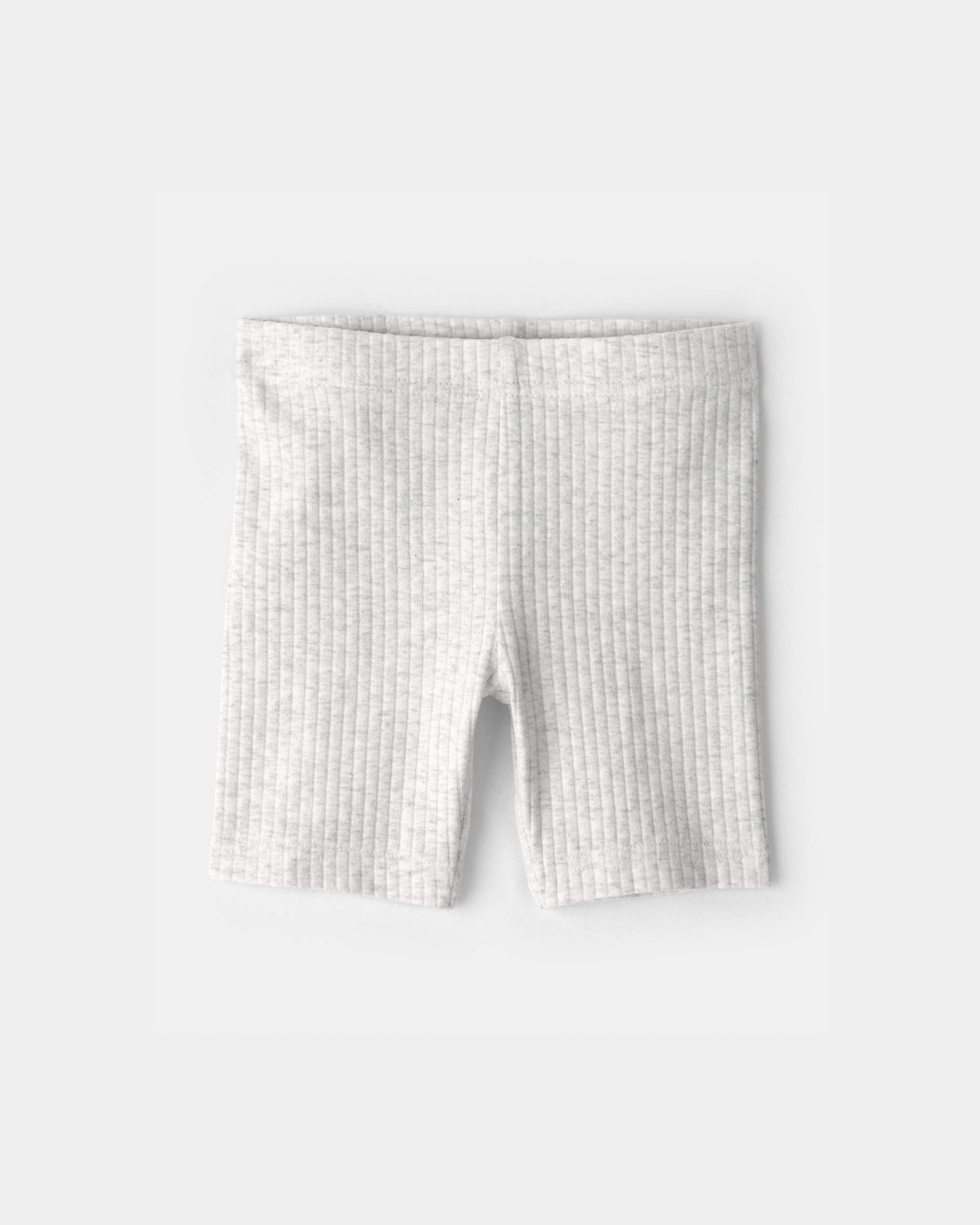 Toddler Girl Rib Bike Shorts - Grey