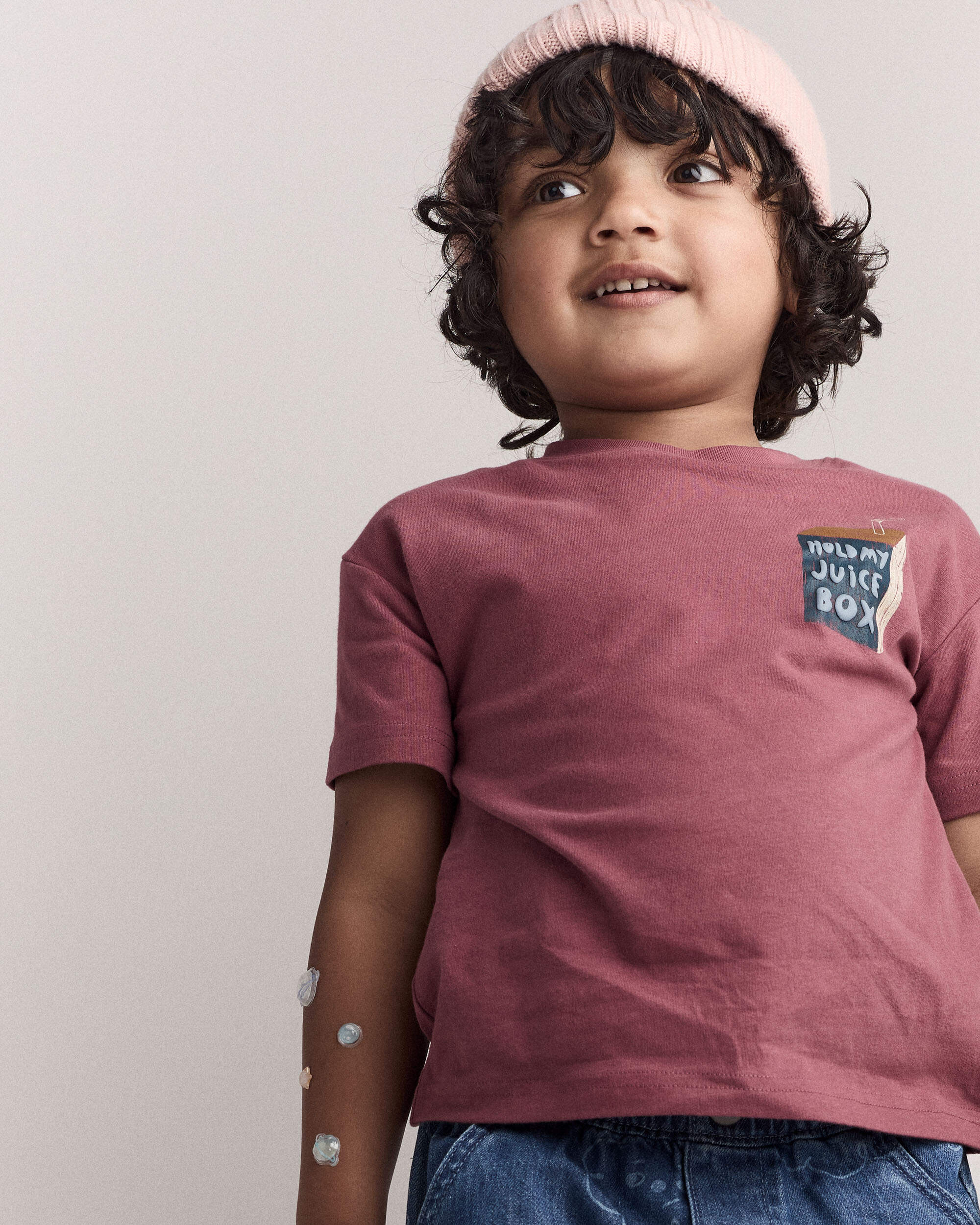 Toddler Hold My Juicebox Short-Sleeve Relaxed Graphic Tee - Burgundy