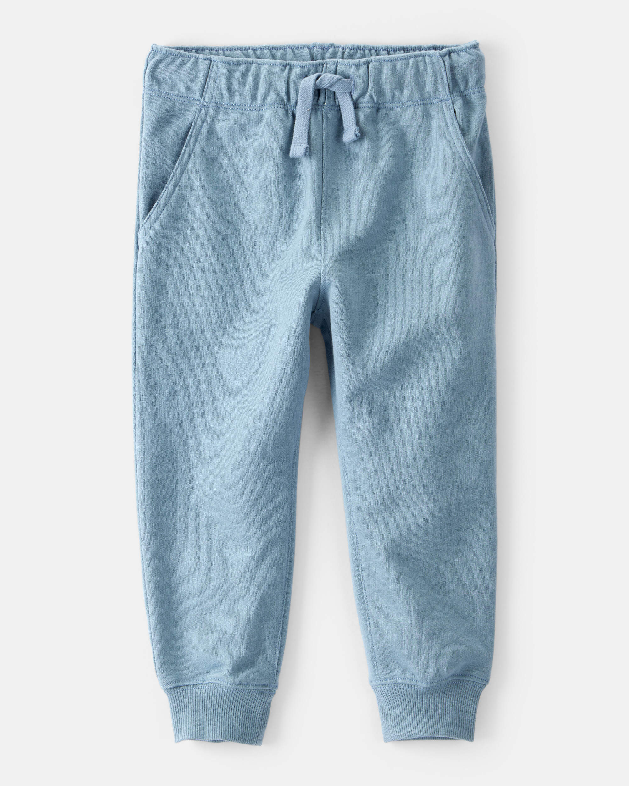 Toddler Boy Solid Fleece Cotton Jogger - Blue