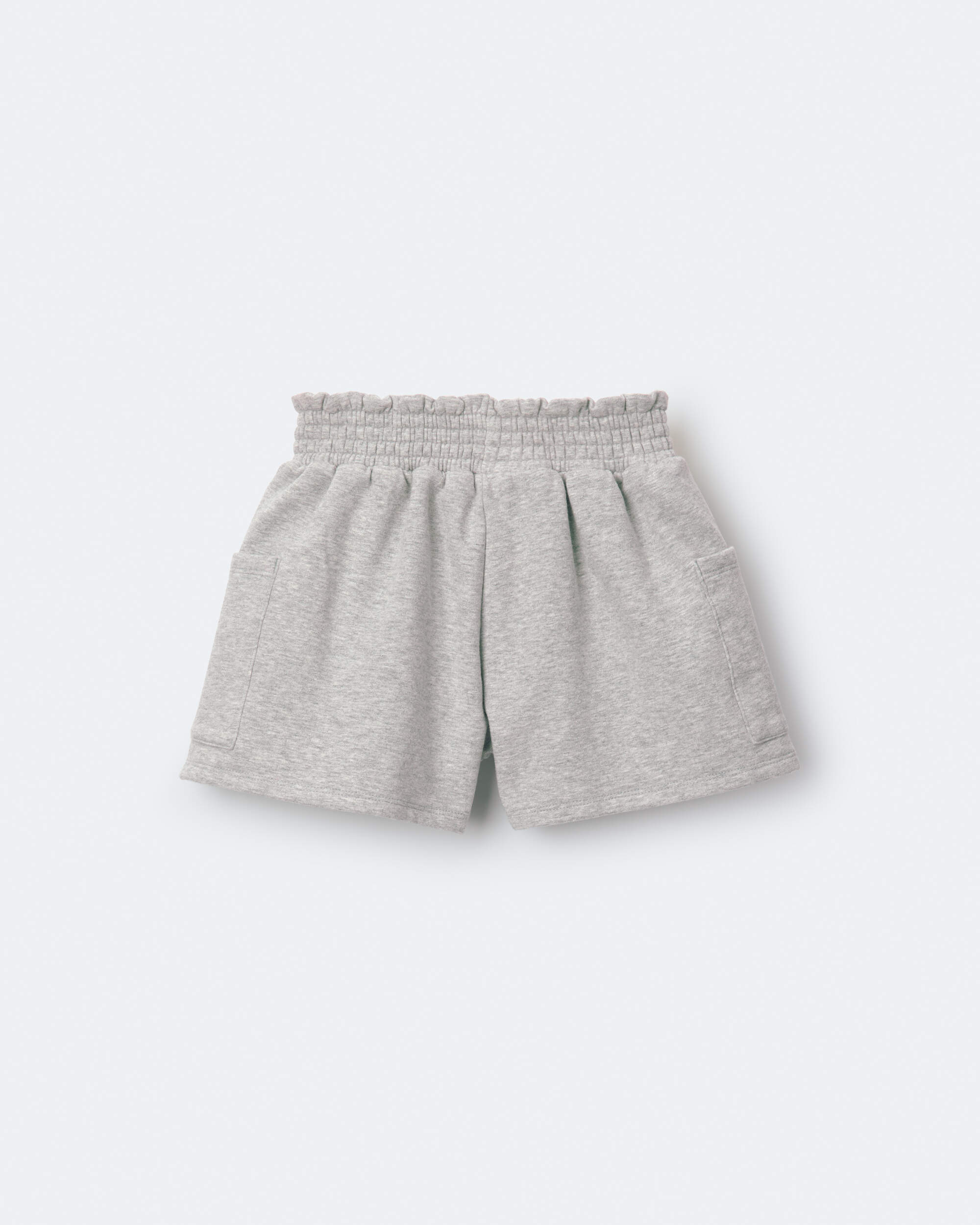 Toddler Girl Fleece Swing Short with Pockets- Heathered Grey