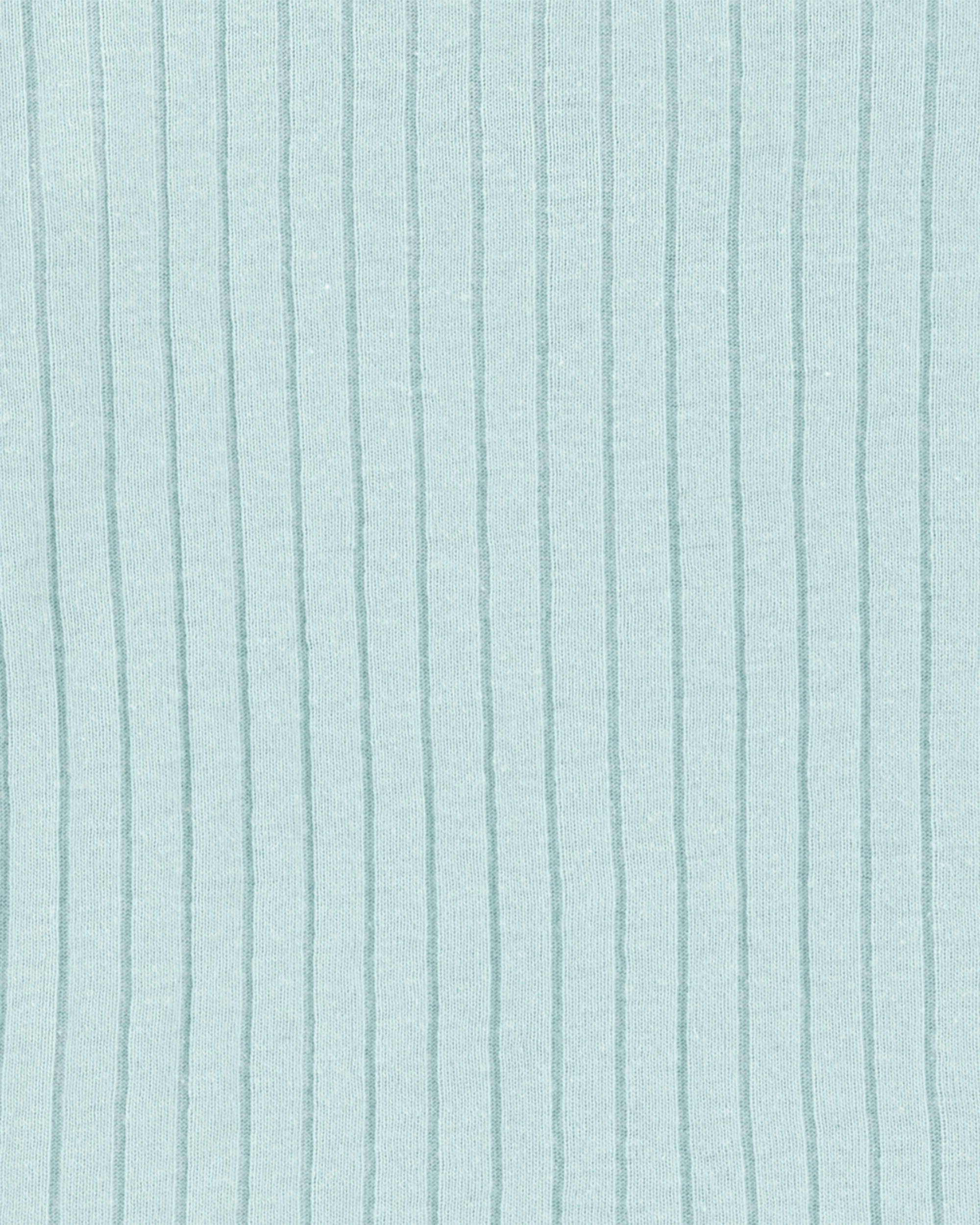 Toddler Ribbed Cotton Blend 2-Piece Pyjamas - Teal